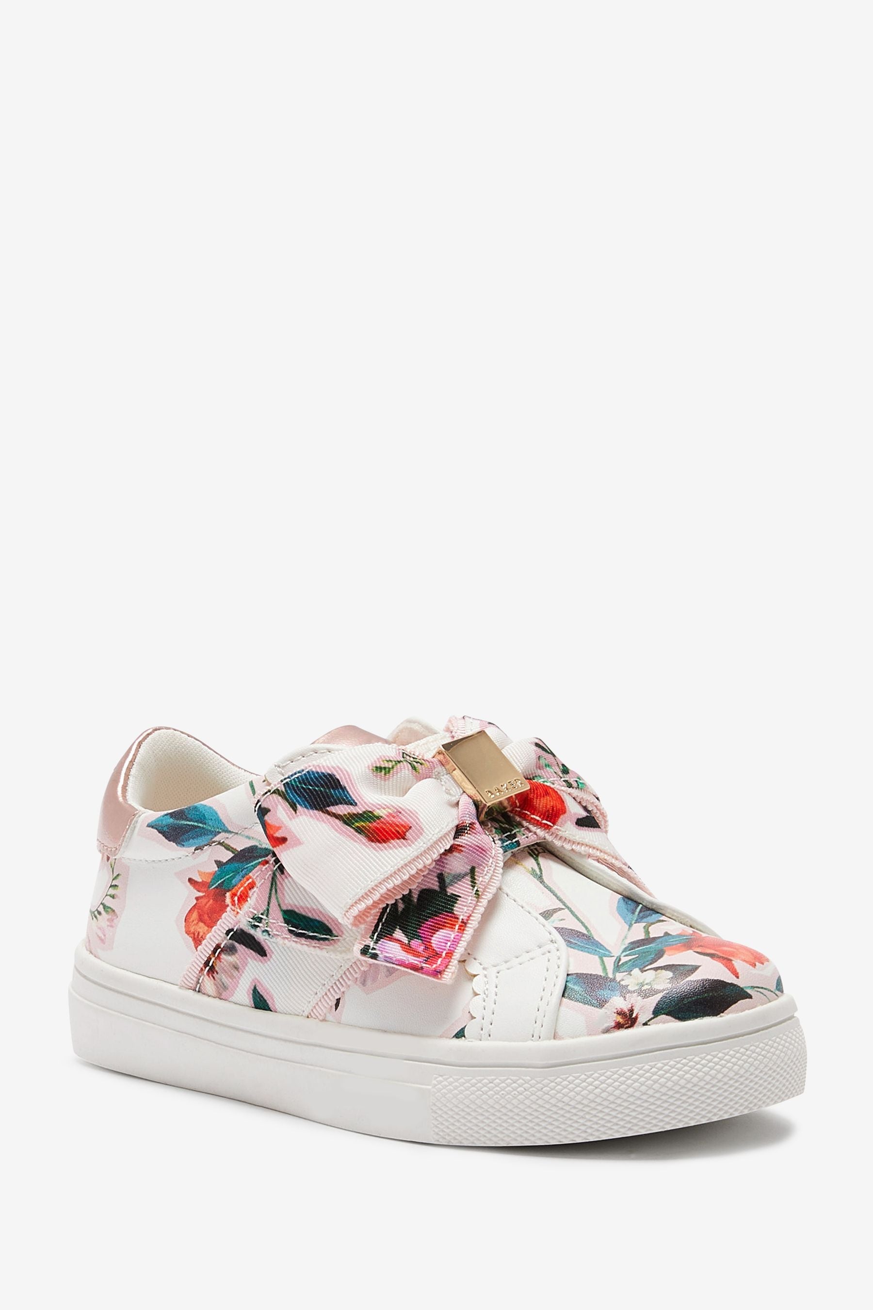 White Baker by Ted Baker White Floral Bow Trainers