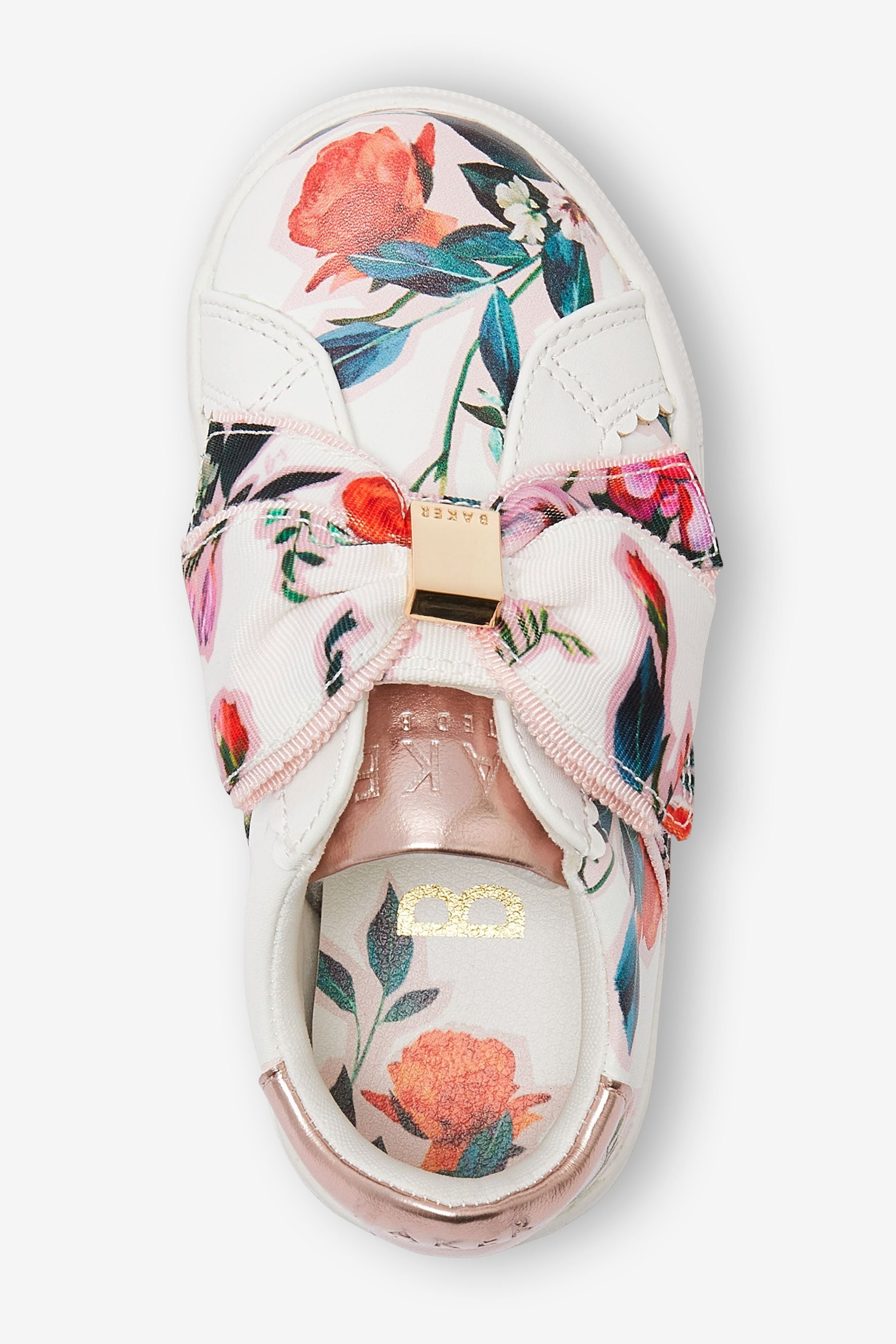 White Baker by Ted Baker White Floral Bow Trainers