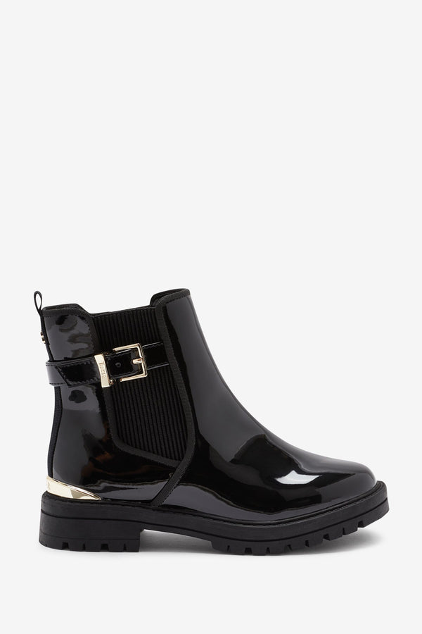 Black Baker by Ted Baker Black Buckle Chelsea Boots