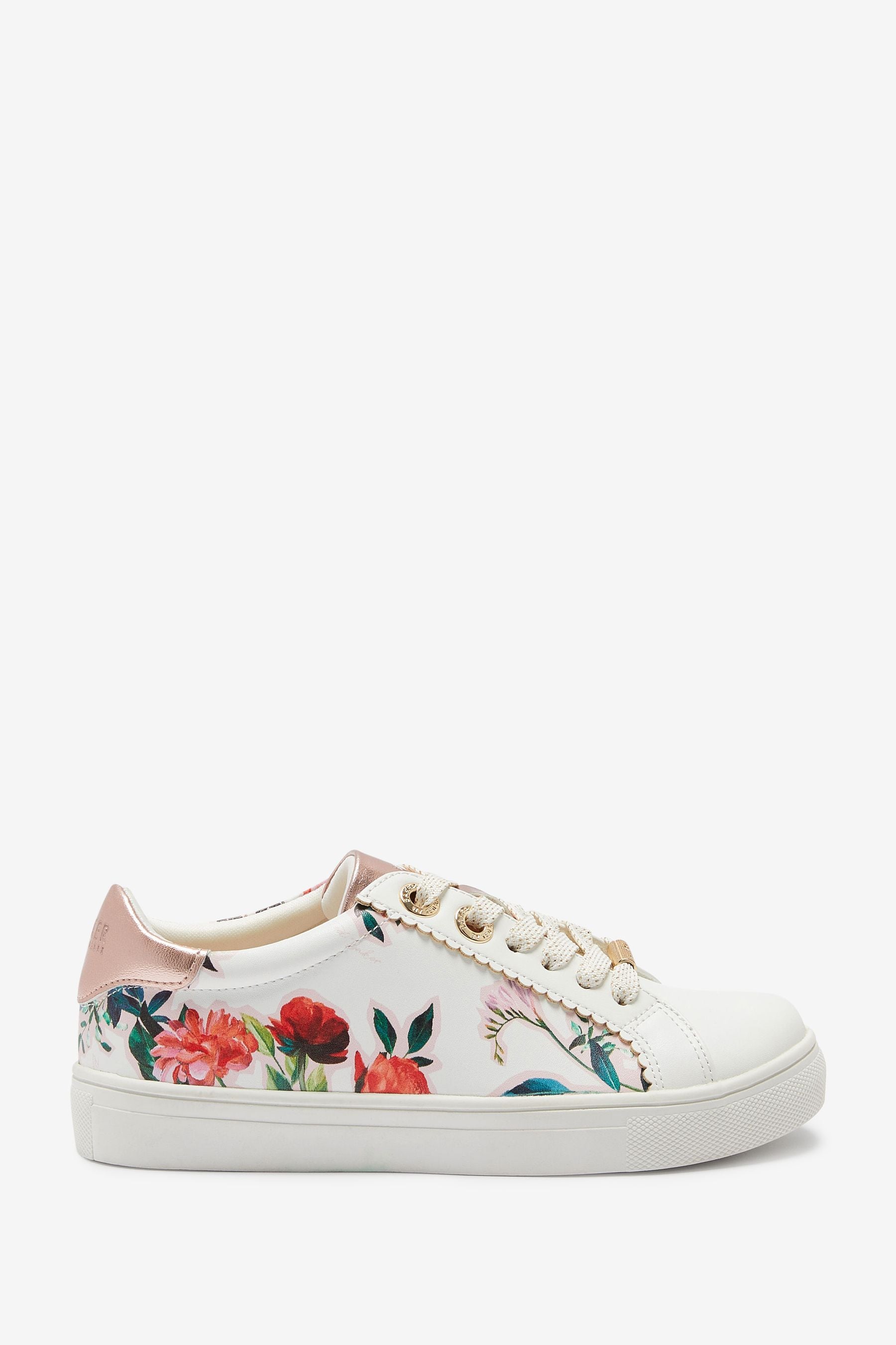 Baker by Ted Baker White Floral Trainers