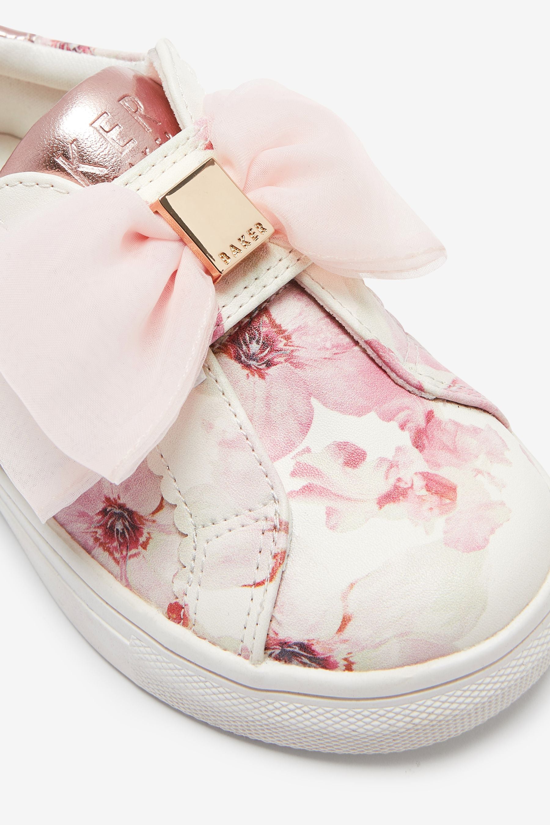 White Baker by Ted Baker White Organza Bow Trainers