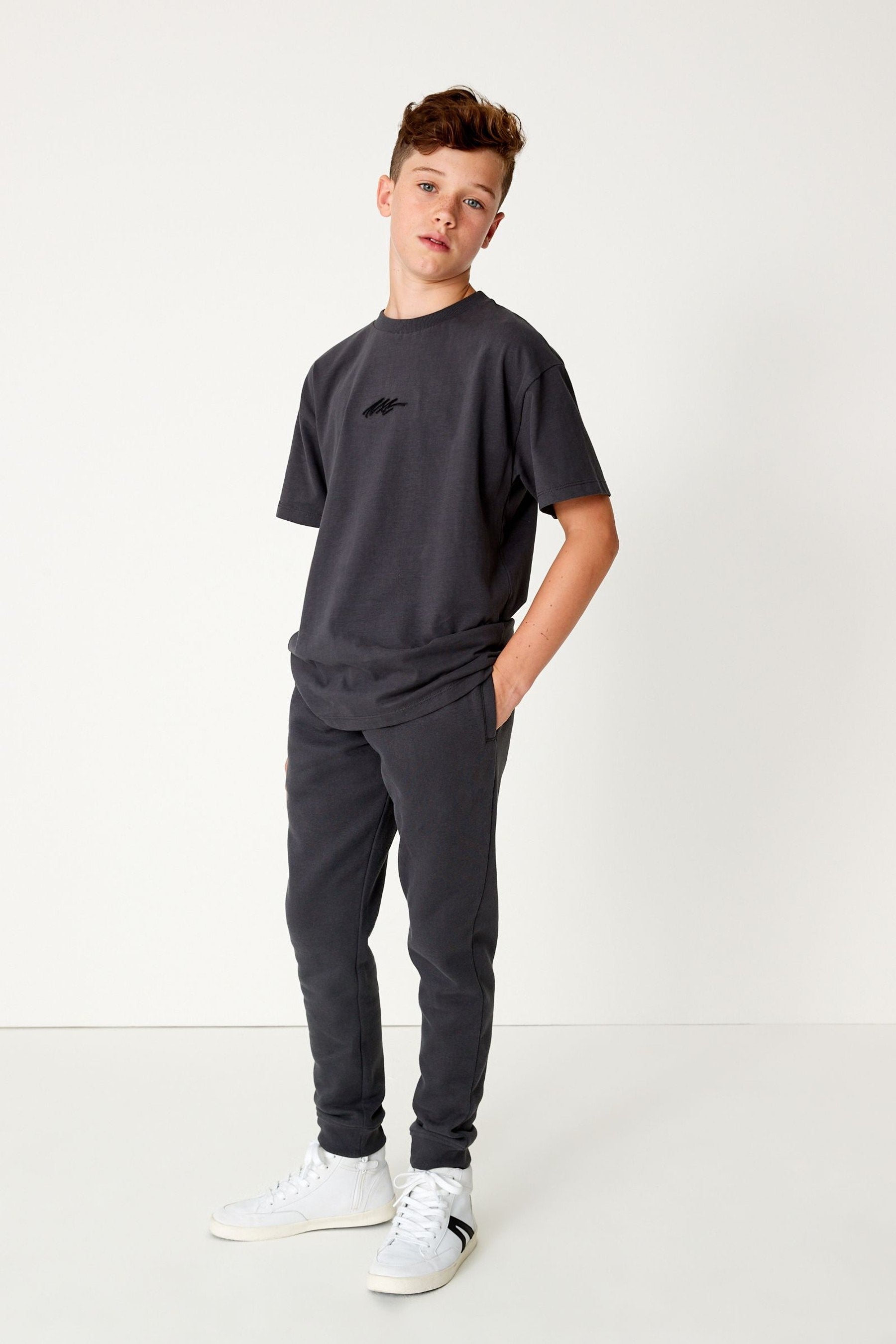 Charcoal Grey T-Shirt And Joggers Set (3-16yrs)