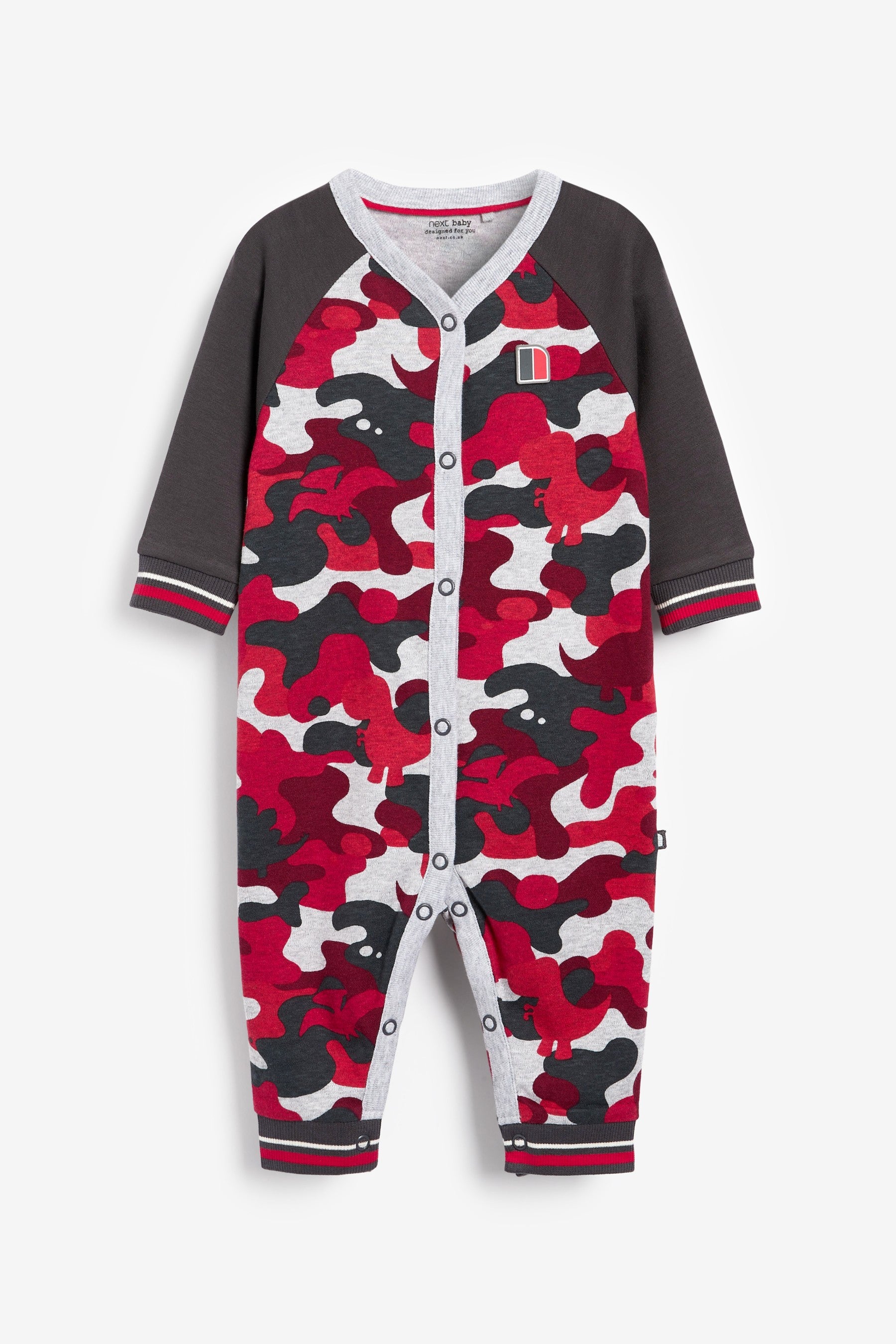 Red Camouflage Baby Printed Footless Sleepsuits 2 Pack (0mths-3yrs)