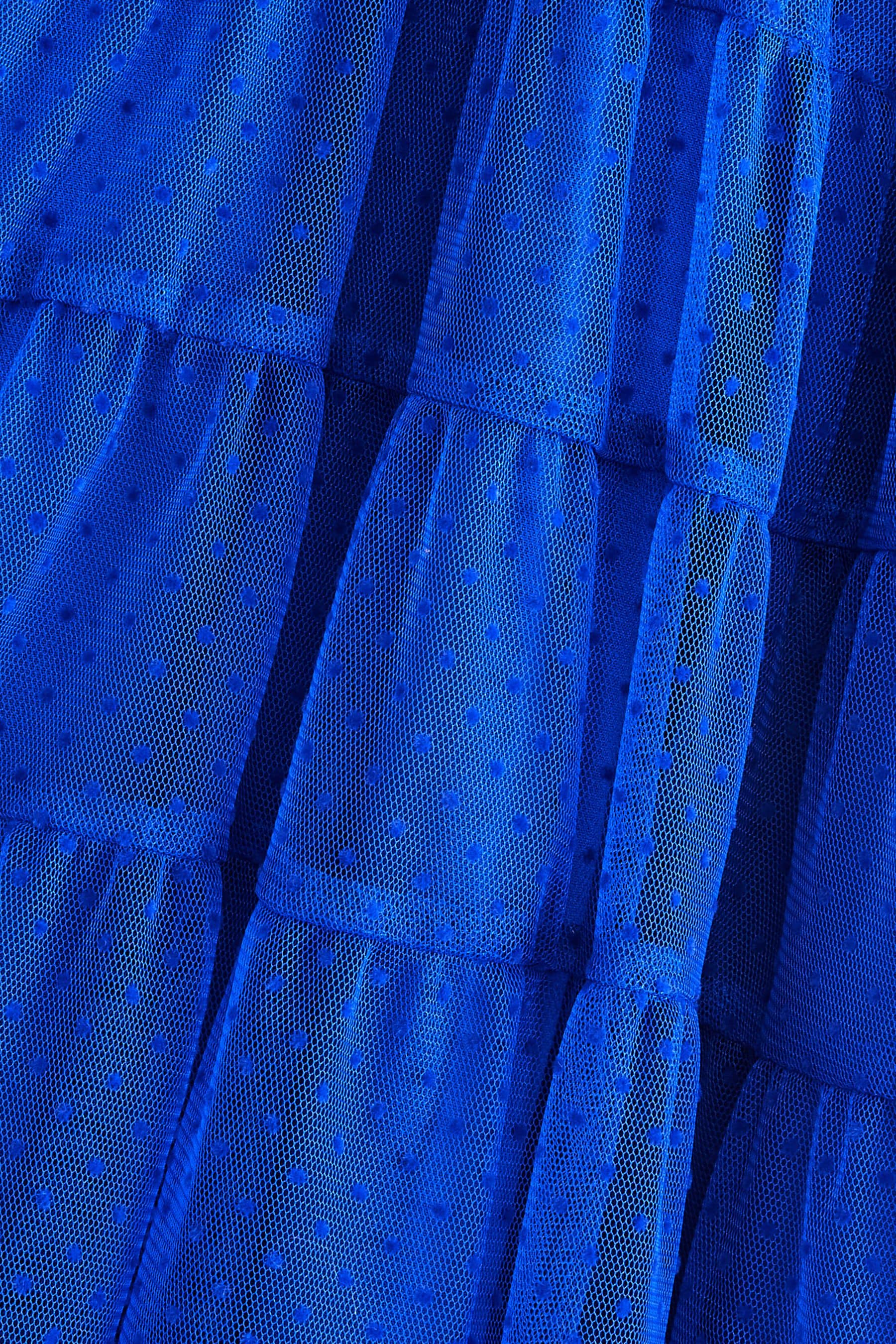 Cobalt Blue Tiered Mesh Dress (3-16yrs)