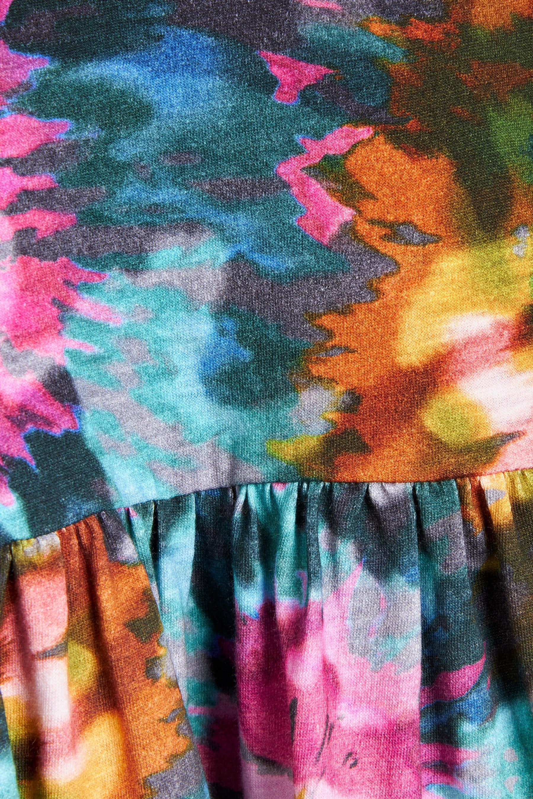 Blue/Pink Tie Dye Jersey Tier Dress (3mths-7yrs)