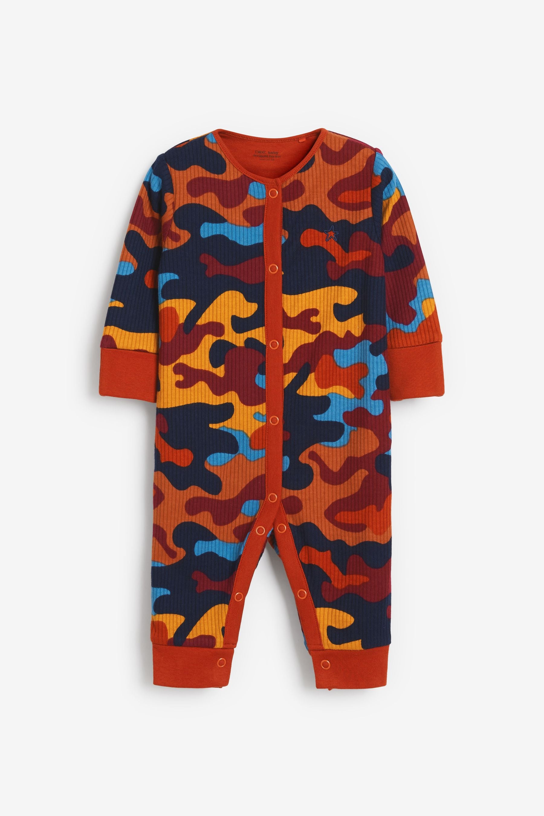 Rust Brown Camouflage Baby Printed Footless Sleepsuits 2 Pack (0mths-3yrs)