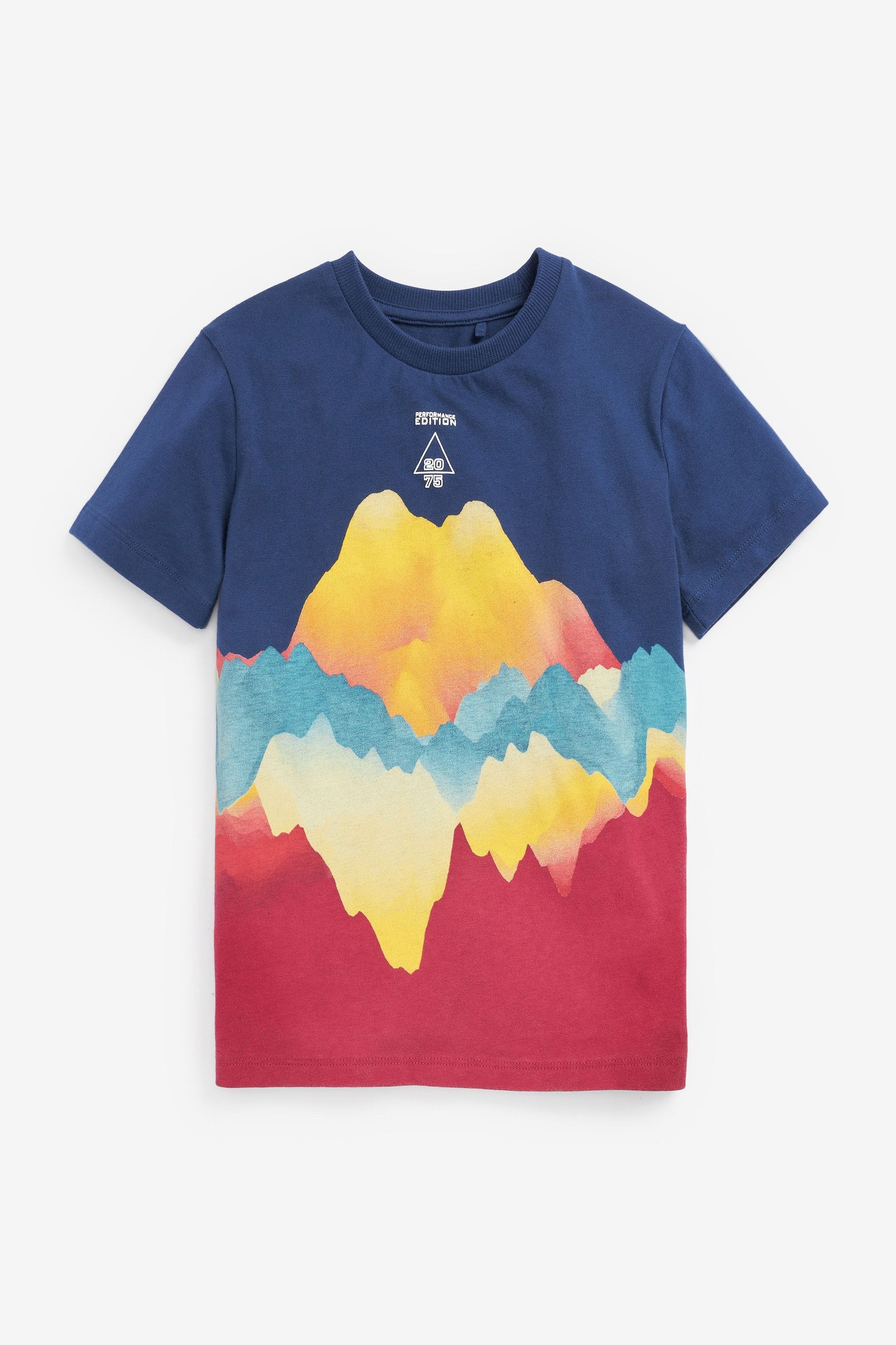 Navy Blue Mountains All Over Print T-Shirt (3-16yrs)