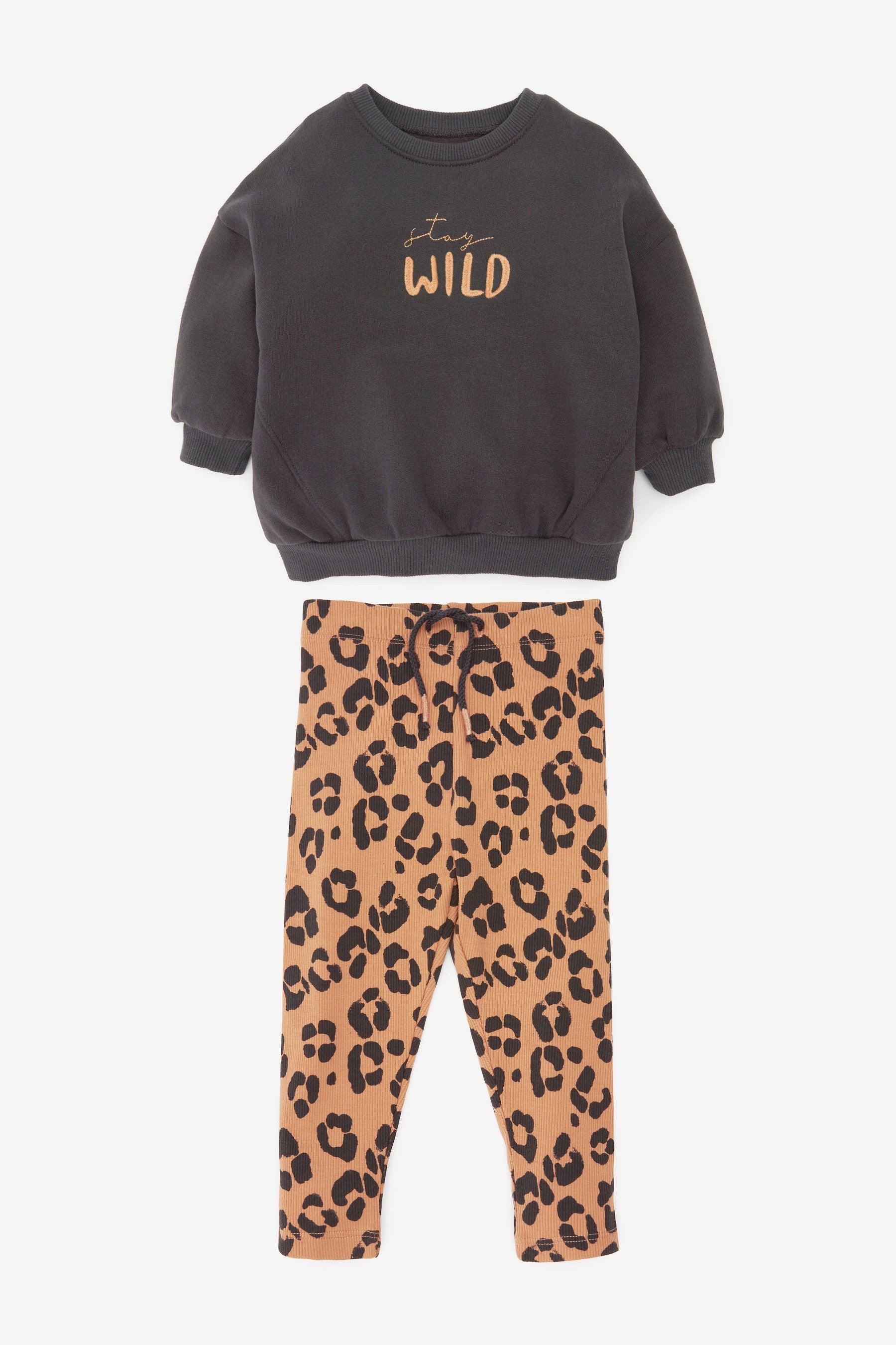 Charcoal Animal Sweatshirt And Leggings Set (3mths-7yrs)