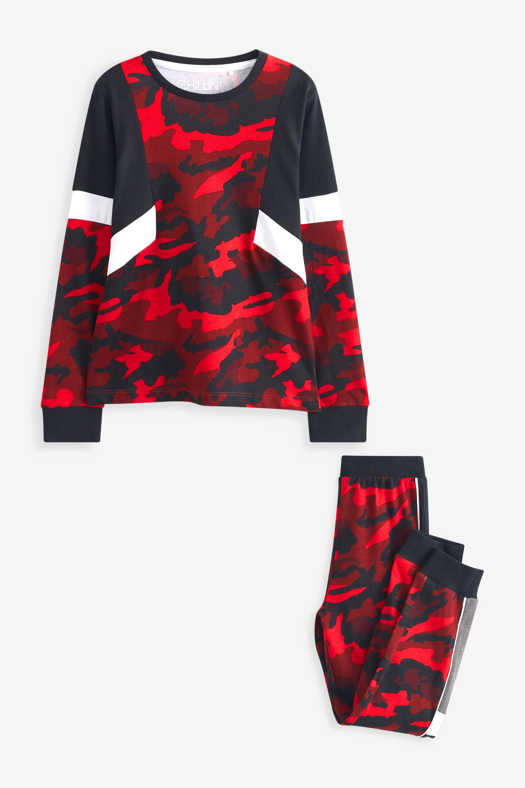 Red/Black Camouflage Pyjamas (6-12yrs)