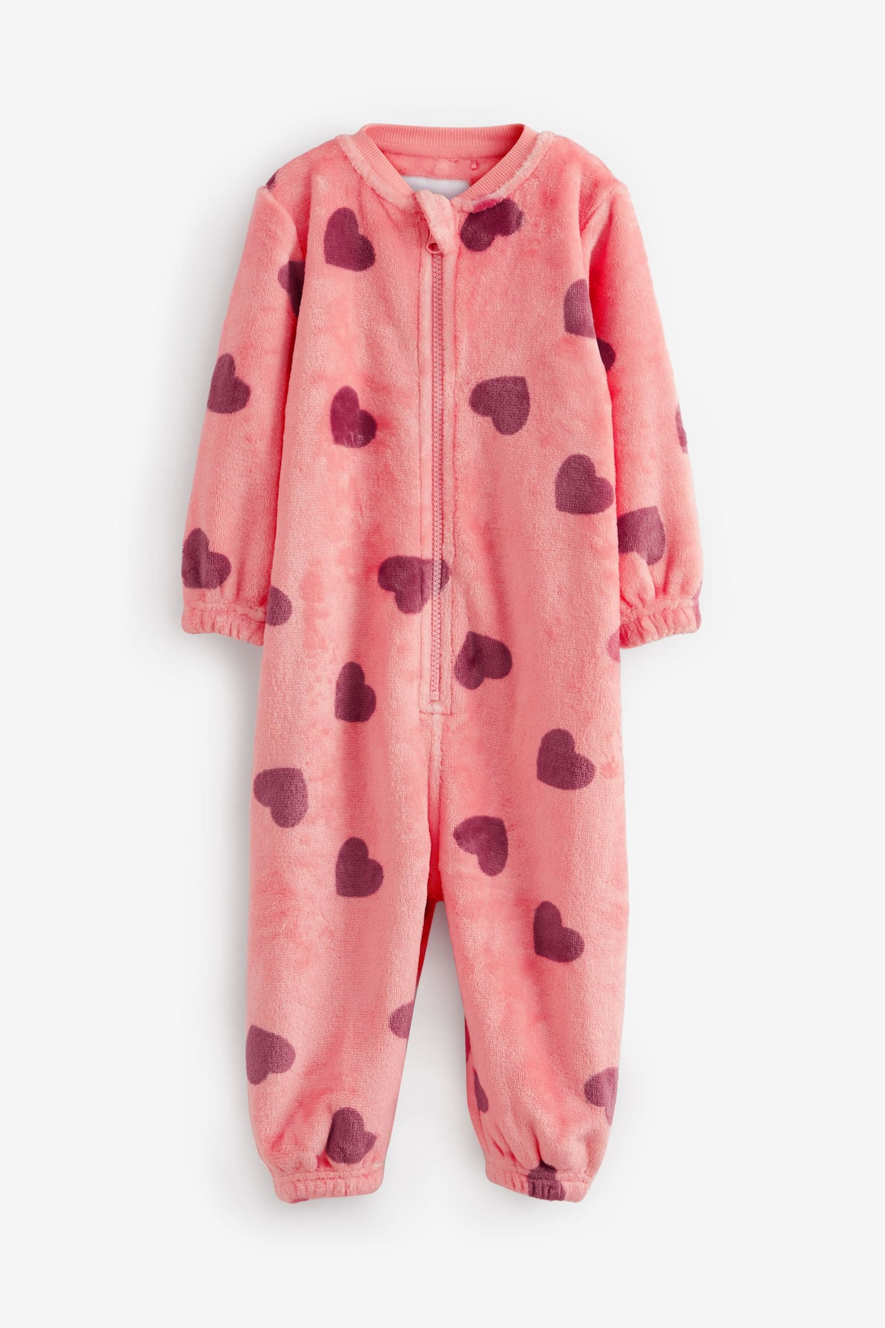 Pink Heart Fleece All-In-One (9mths-8yrs)