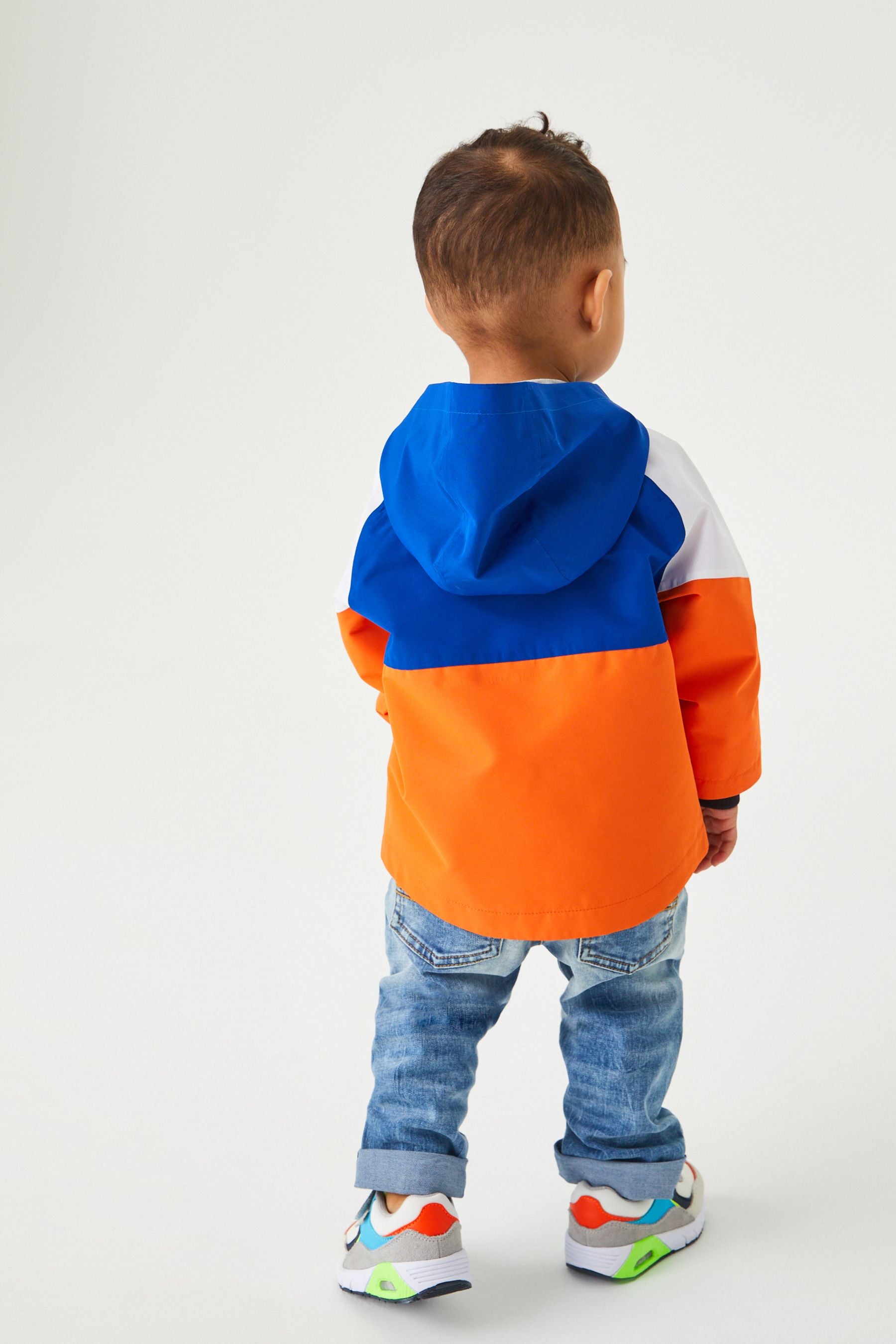 Orange/Blue Colourblock Waterproof Jacket (3mths-7yrs)