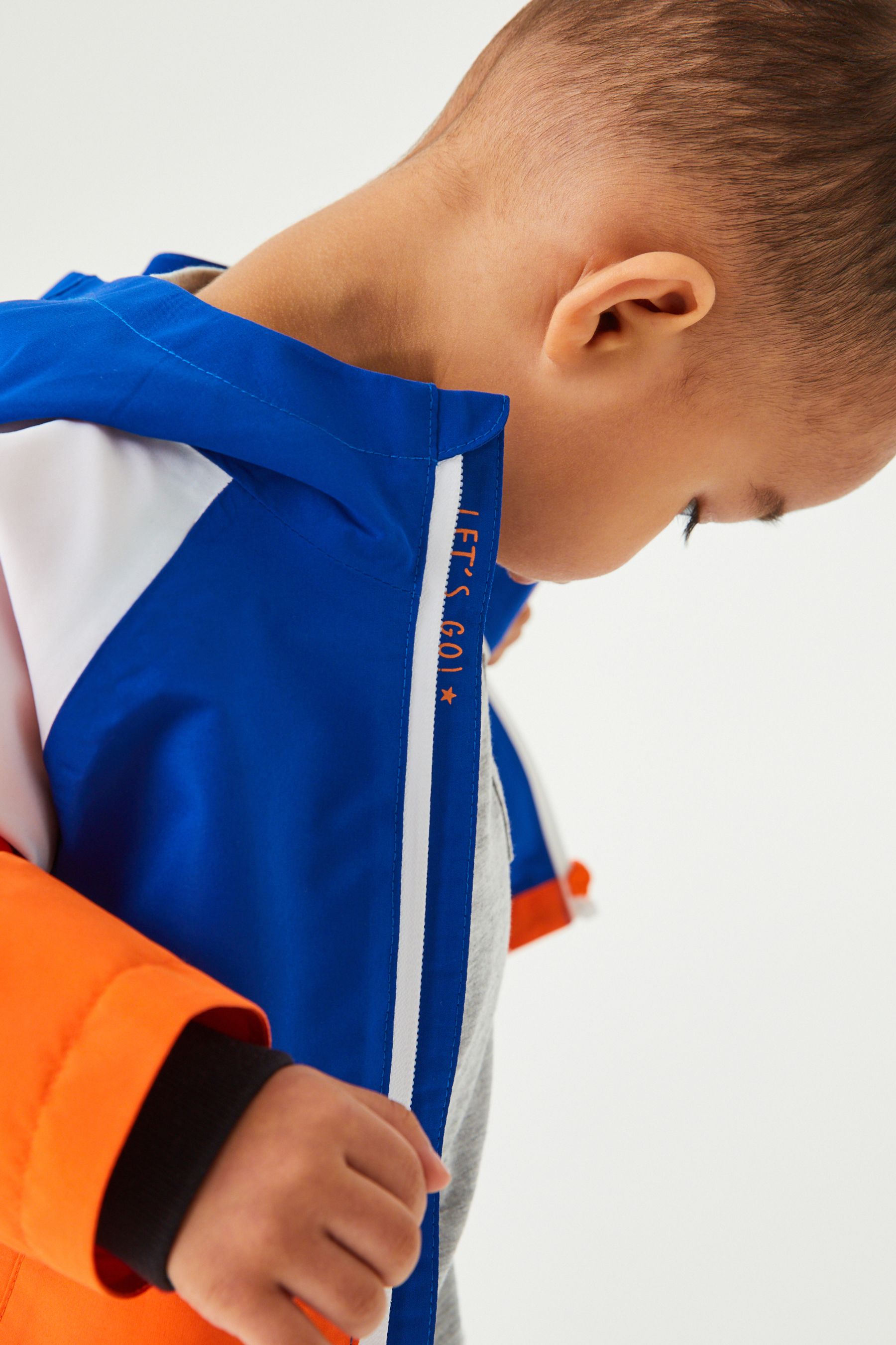 Orange/Blue Colourblock Waterproof Jacket (3mths-7yrs)