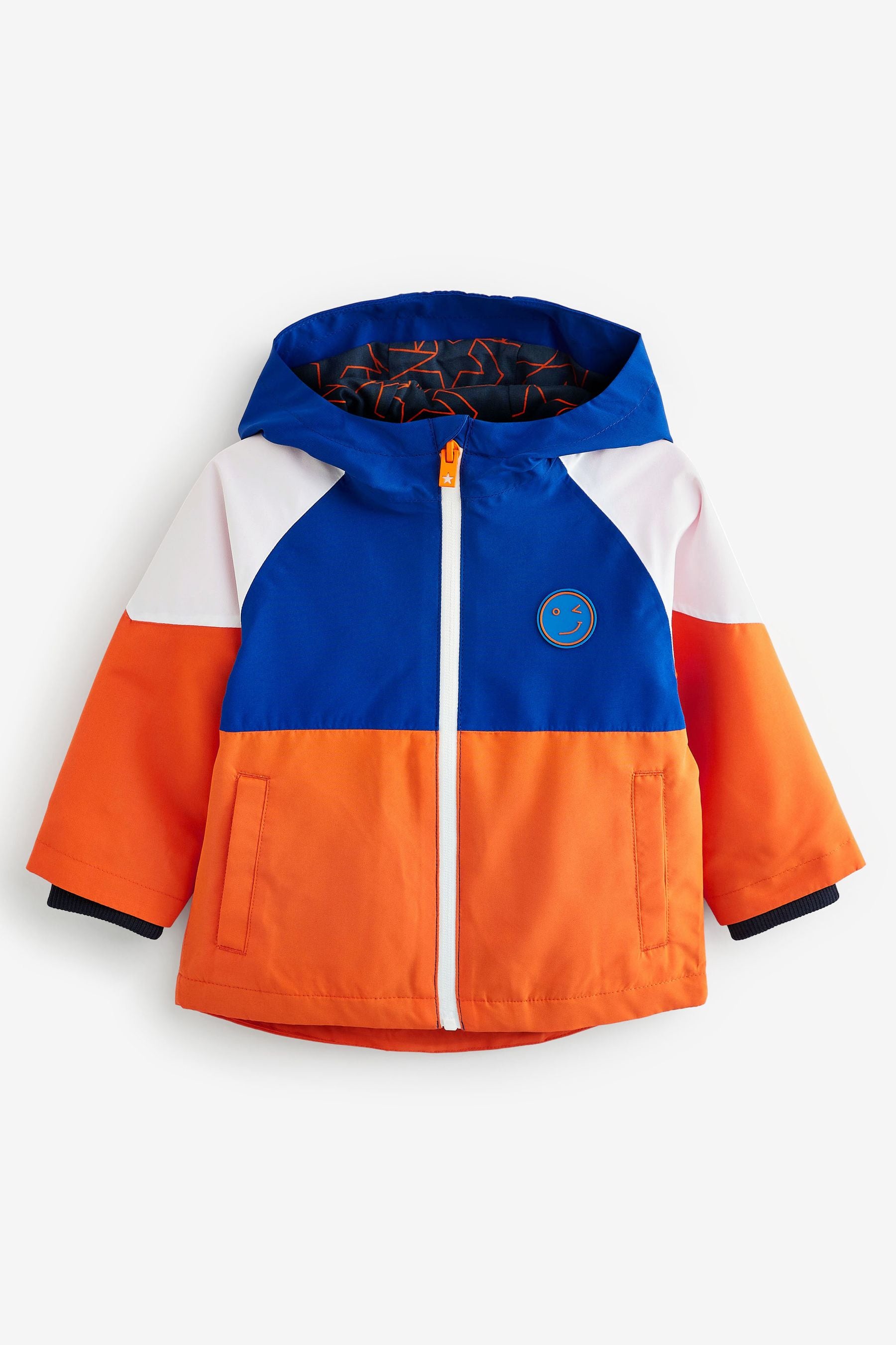 Orange/Blue Colourblock Waterproof Jacket (3mths-7yrs)