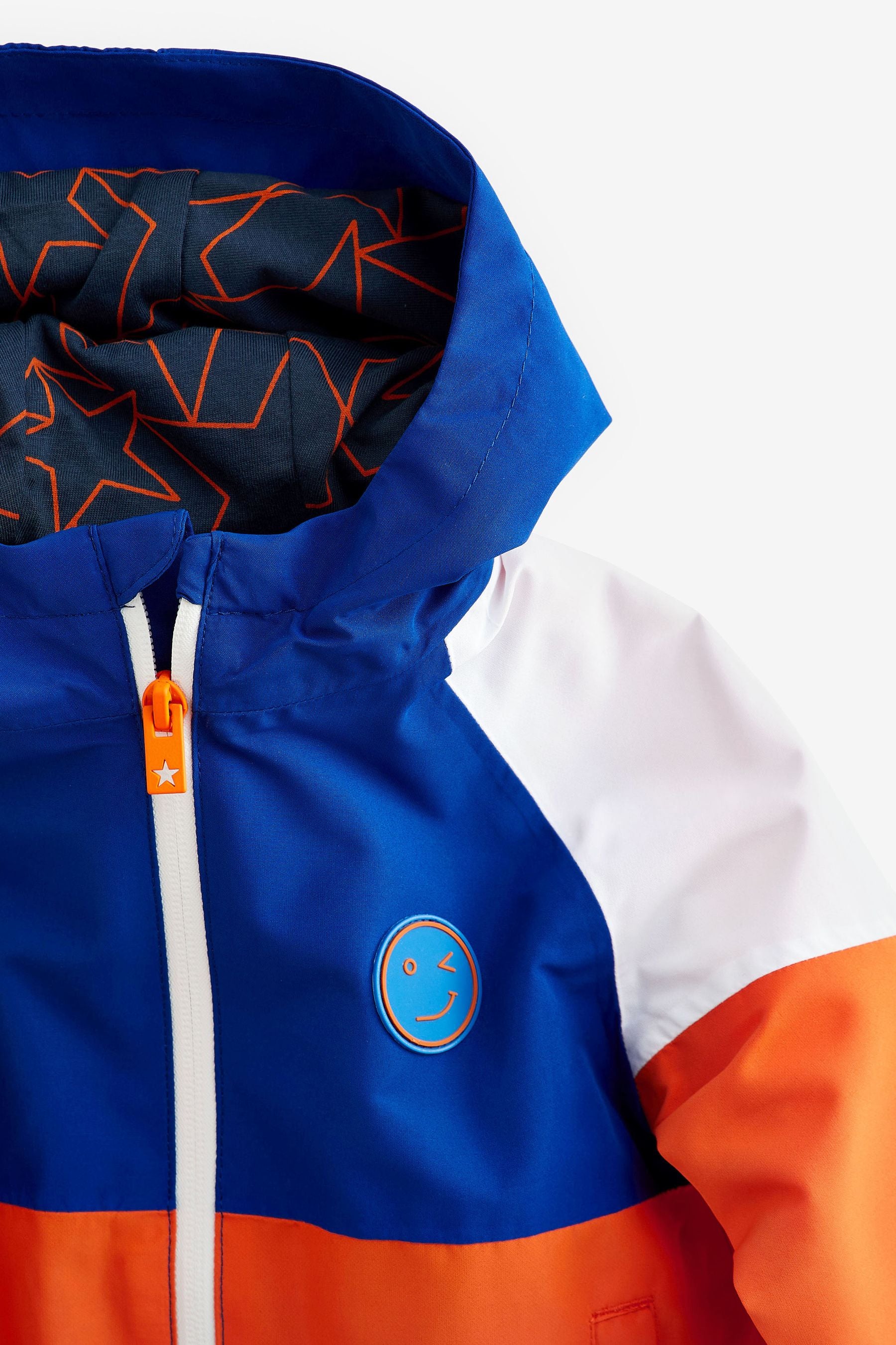 Orange/Blue Colourblock Waterproof Jacket (3mths-7yrs)