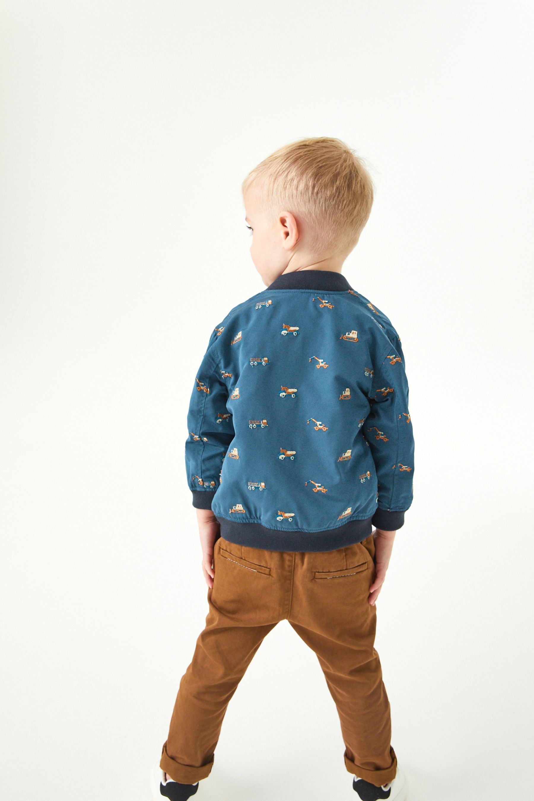 Blue Embroidered Harrington Jacket (3mths-7yrs)