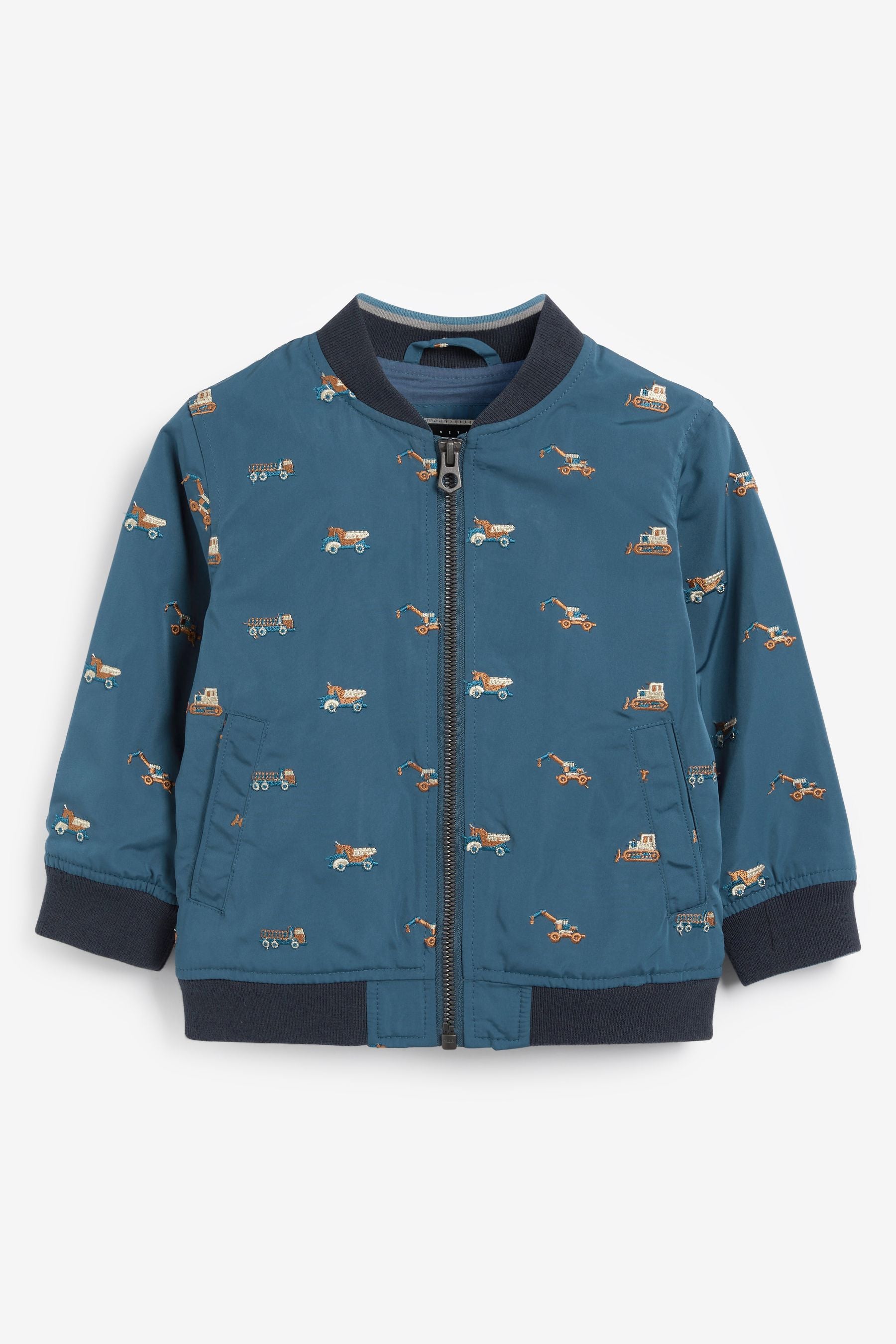 Blue Embroidered Harrington Jacket (3mths-7yrs)