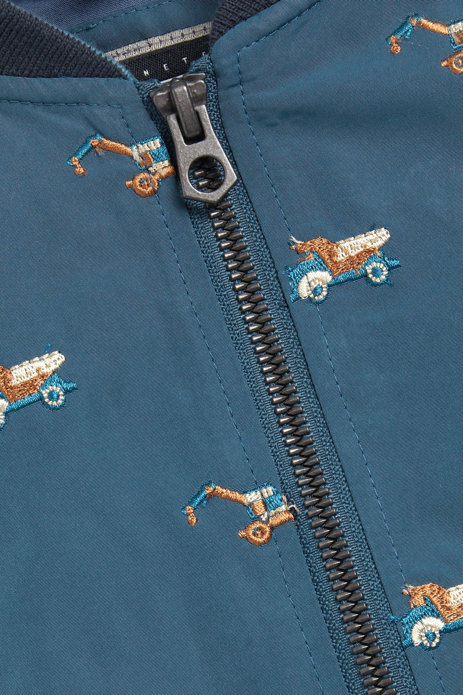 Blue Embroidered Harrington Jacket (3mths-7yrs)