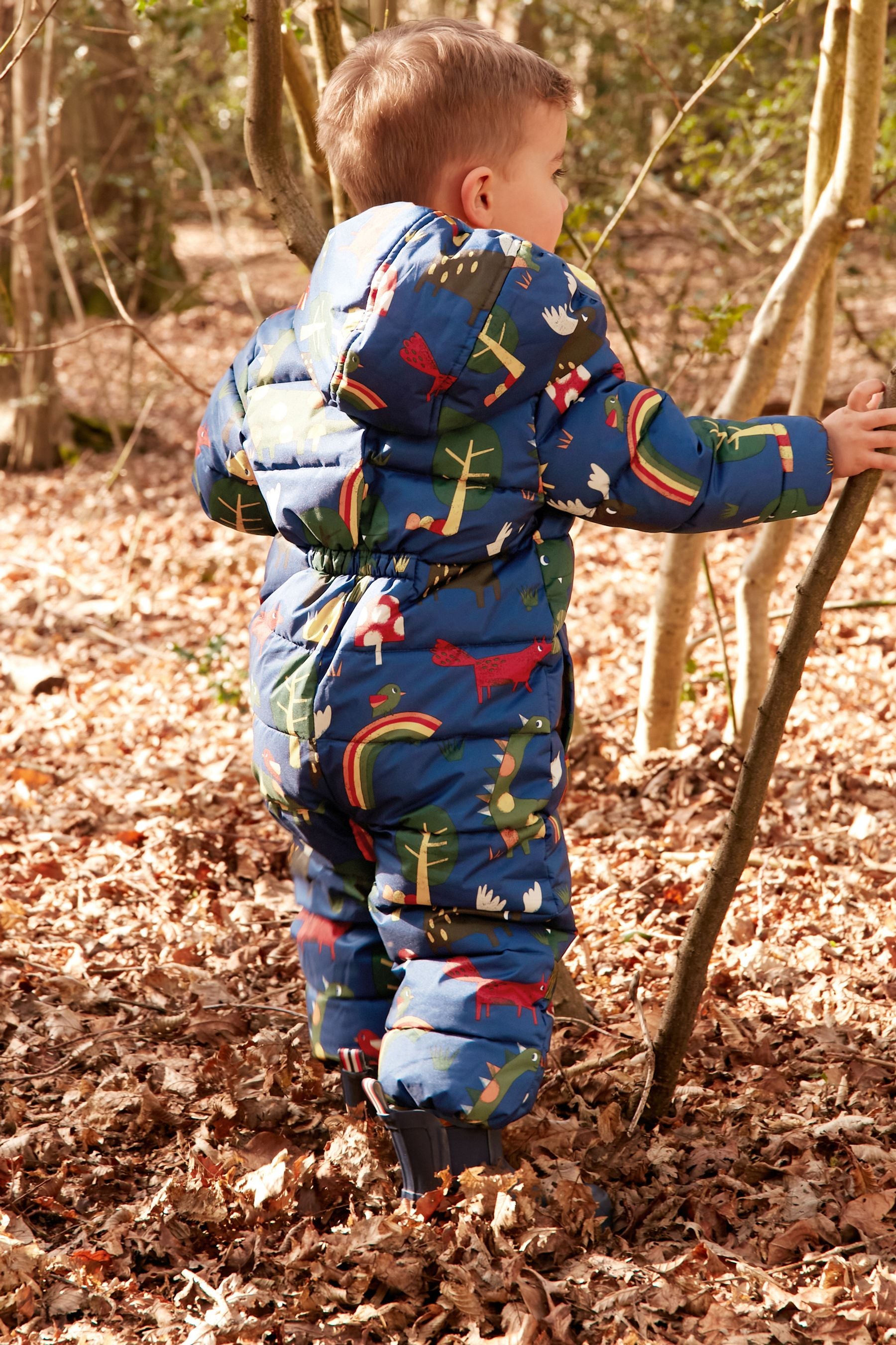 Blue Woodland Print Snowsuit (3mths-7yrs)