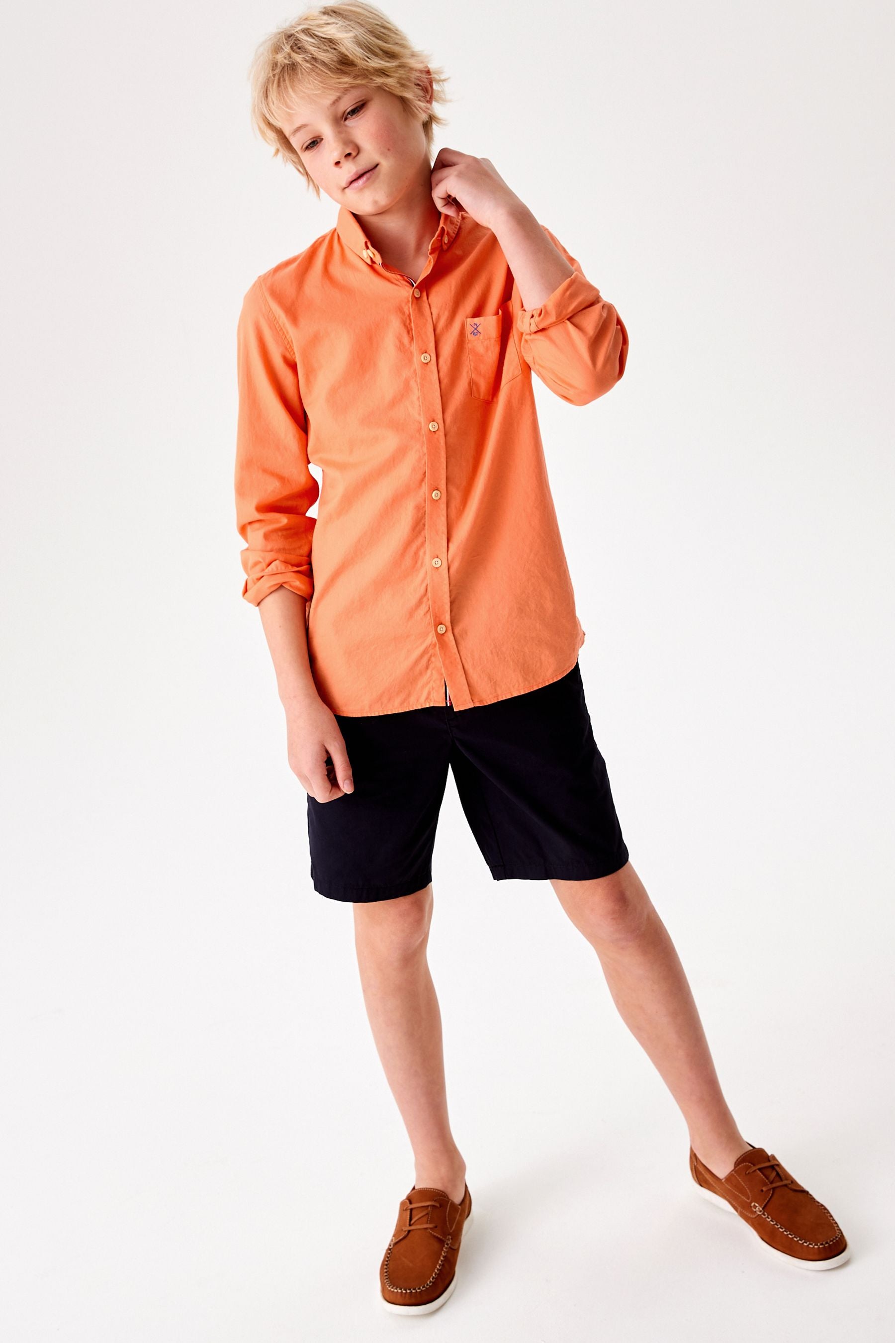 Orange Long Sleeve Twill Shirt (3-16yrs)