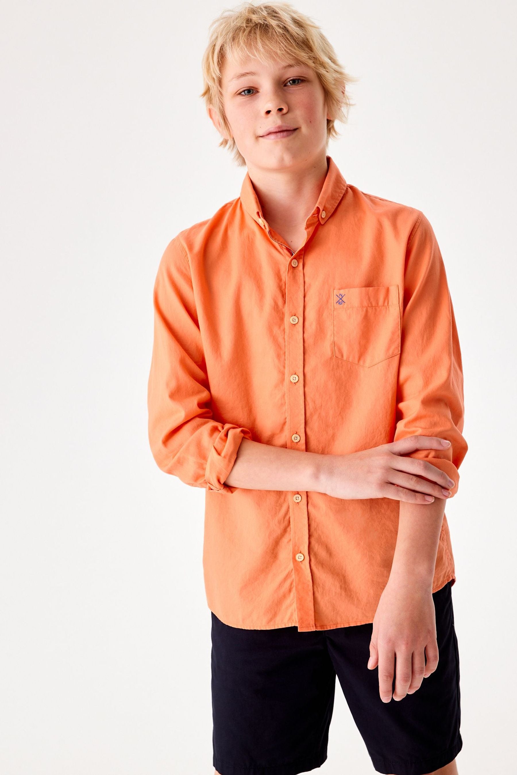 Orange Long Sleeve Twill Shirt (3-16yrs)