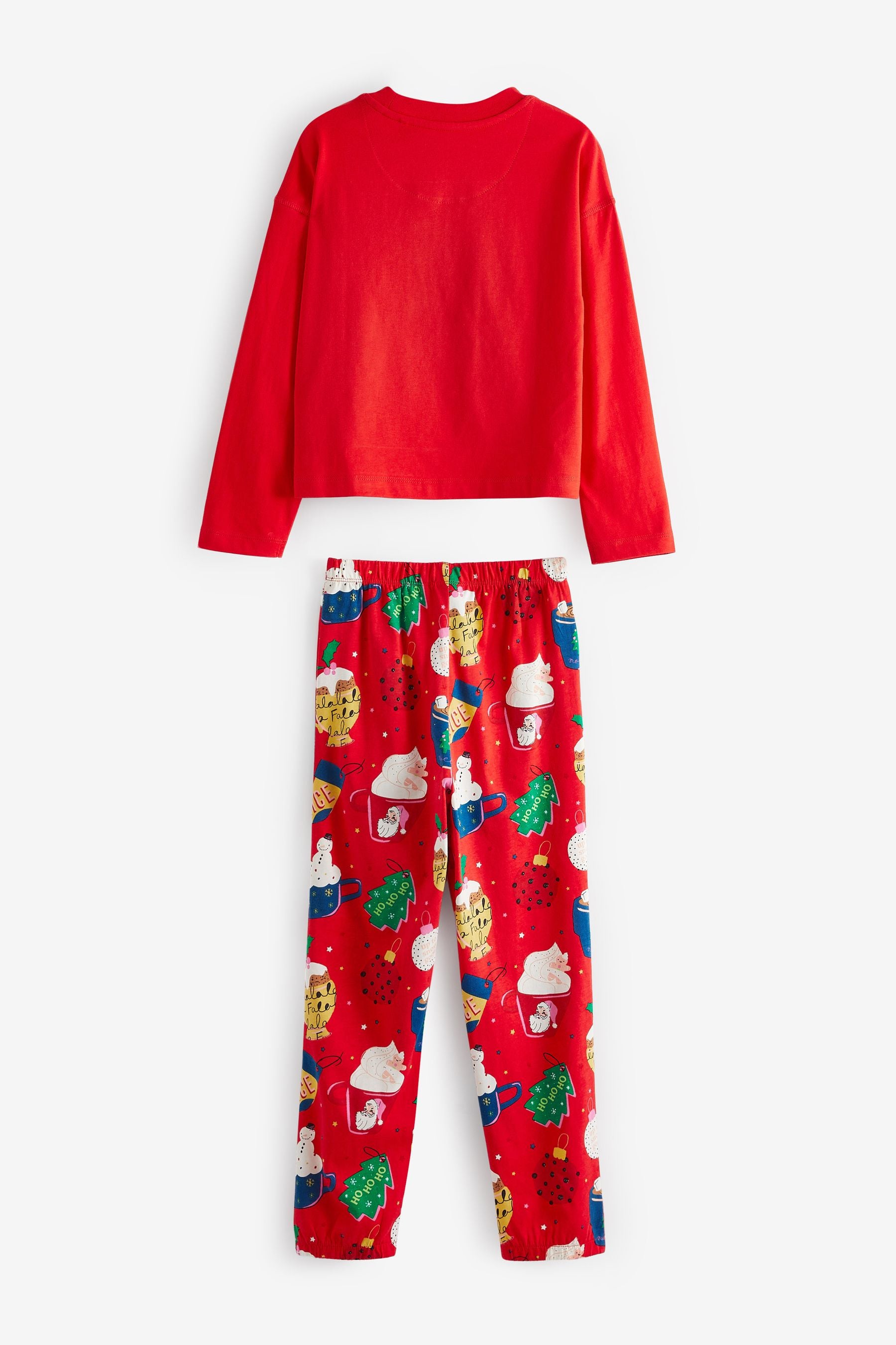 Multi Red Sequin Tree Jogger Christmas Pyjamas (3-16yrs)