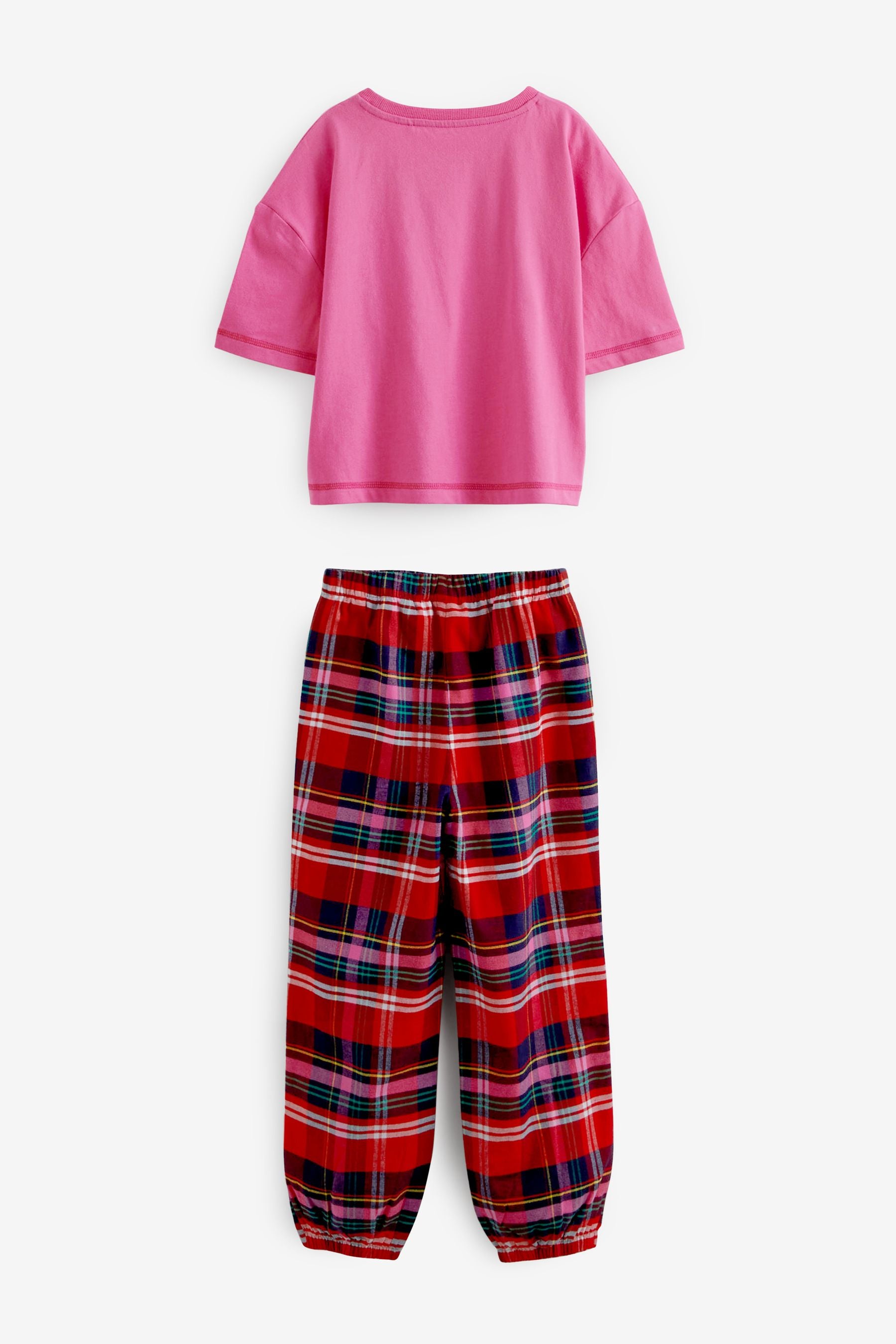 Red/Pink 1 Pack Check Pyjamas Joggers (3-16yrs)