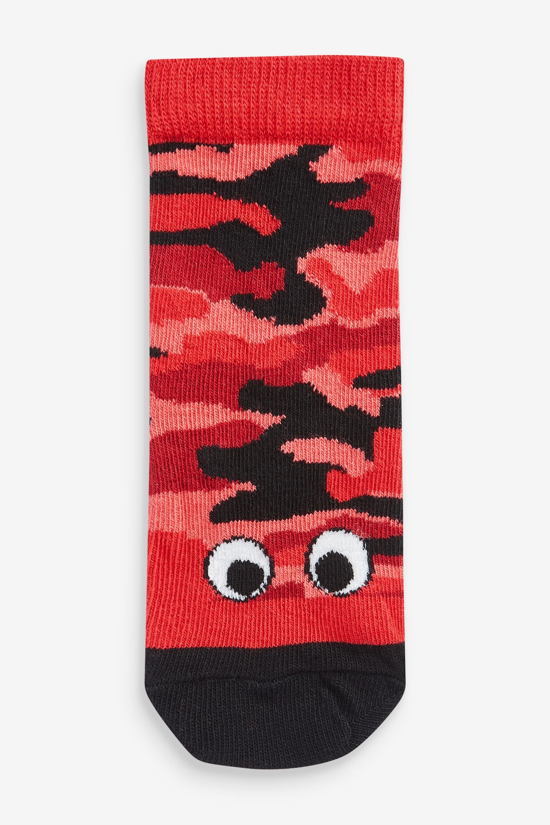 Red/ Blue/ Orange Camouflage 7 Pack Cotton Rich Socks