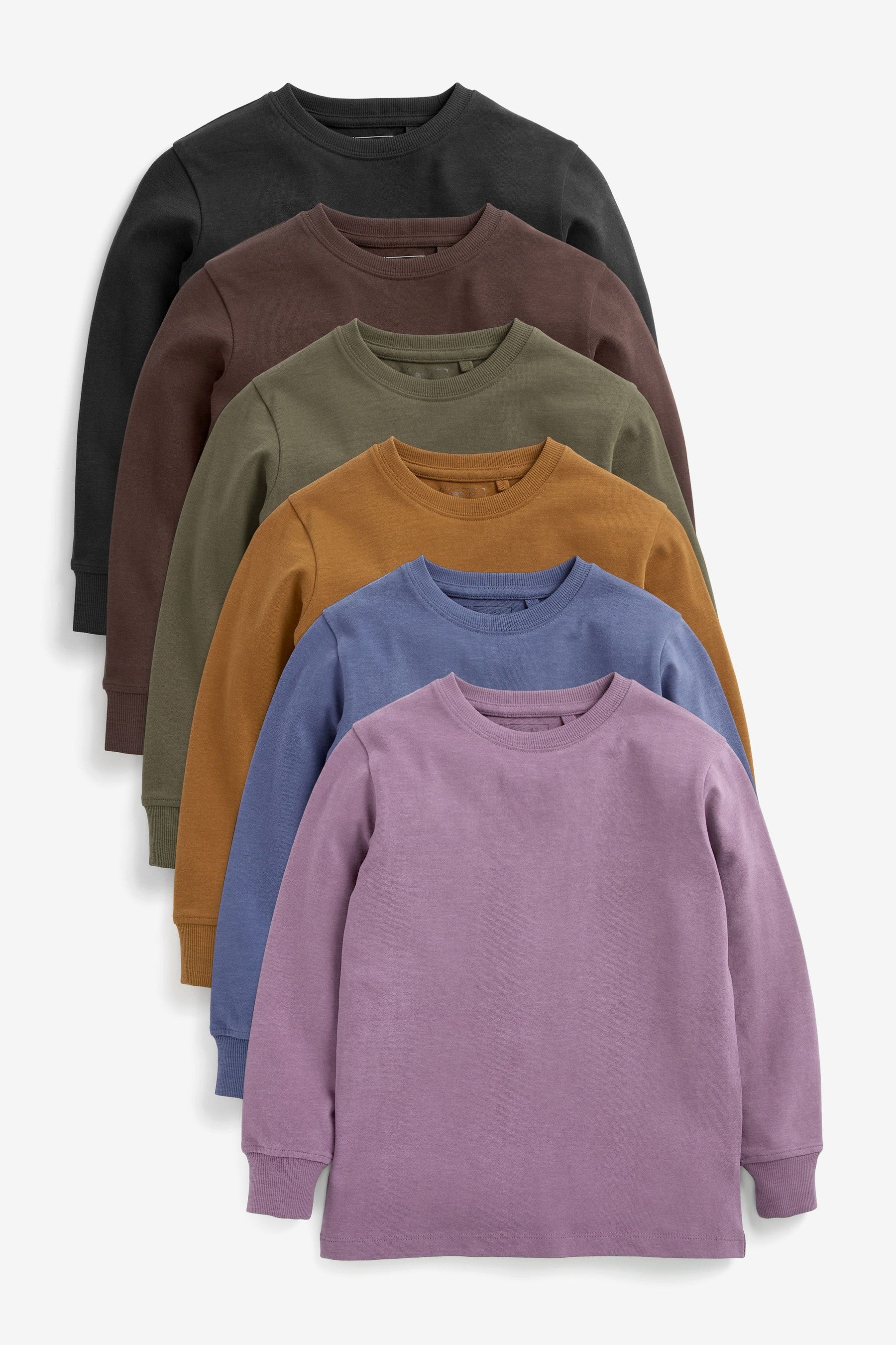 Cosmetic Tones 6 Pack Cosy Long Sleeve T-Shirts (3-16yrs)