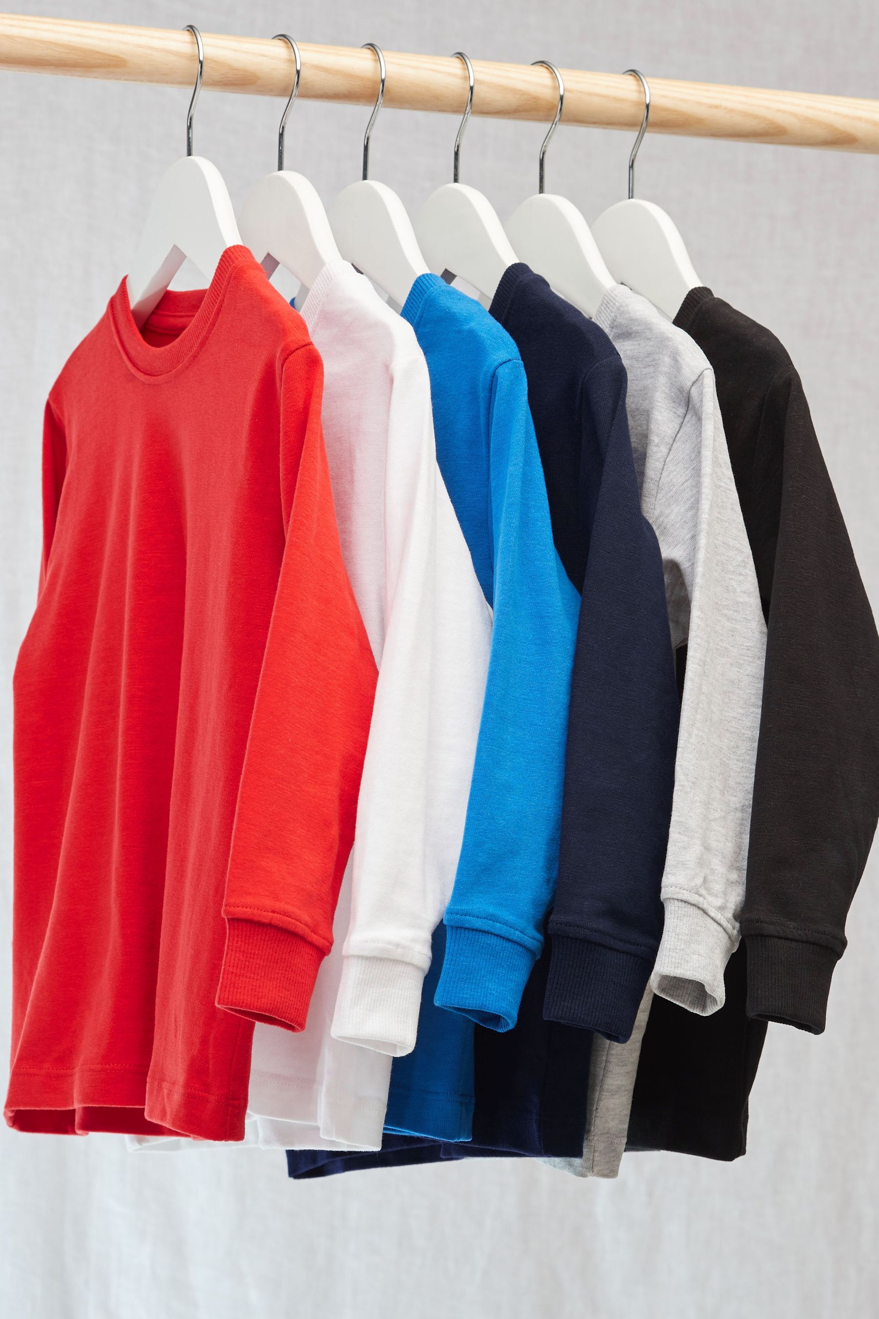 Core Basics 6 Pack Cosy Long Sleeve T-Shirts (3-16yrs)