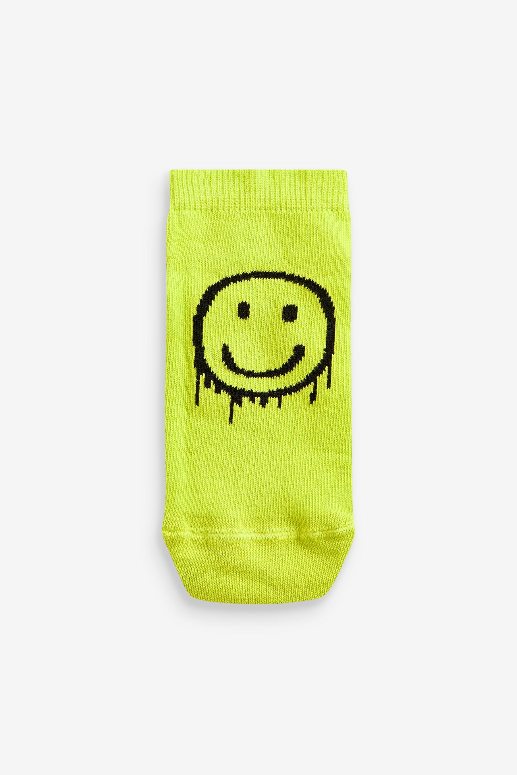 Black/Lime Splat Cotton Rich Trainer Socks 5 Pack