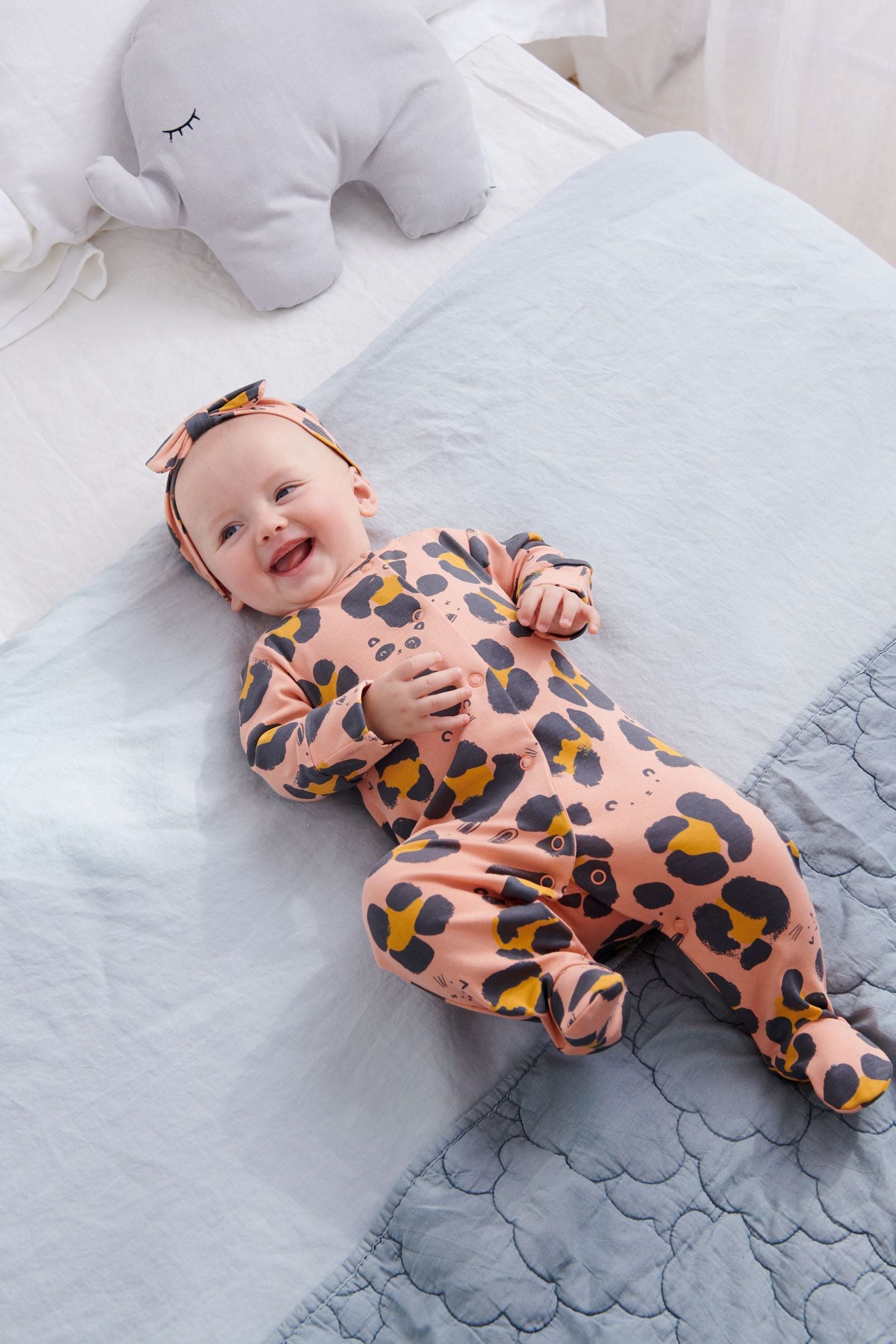 Animal Print Baby 2 Pack Turban Hats (0mths-2yrs)