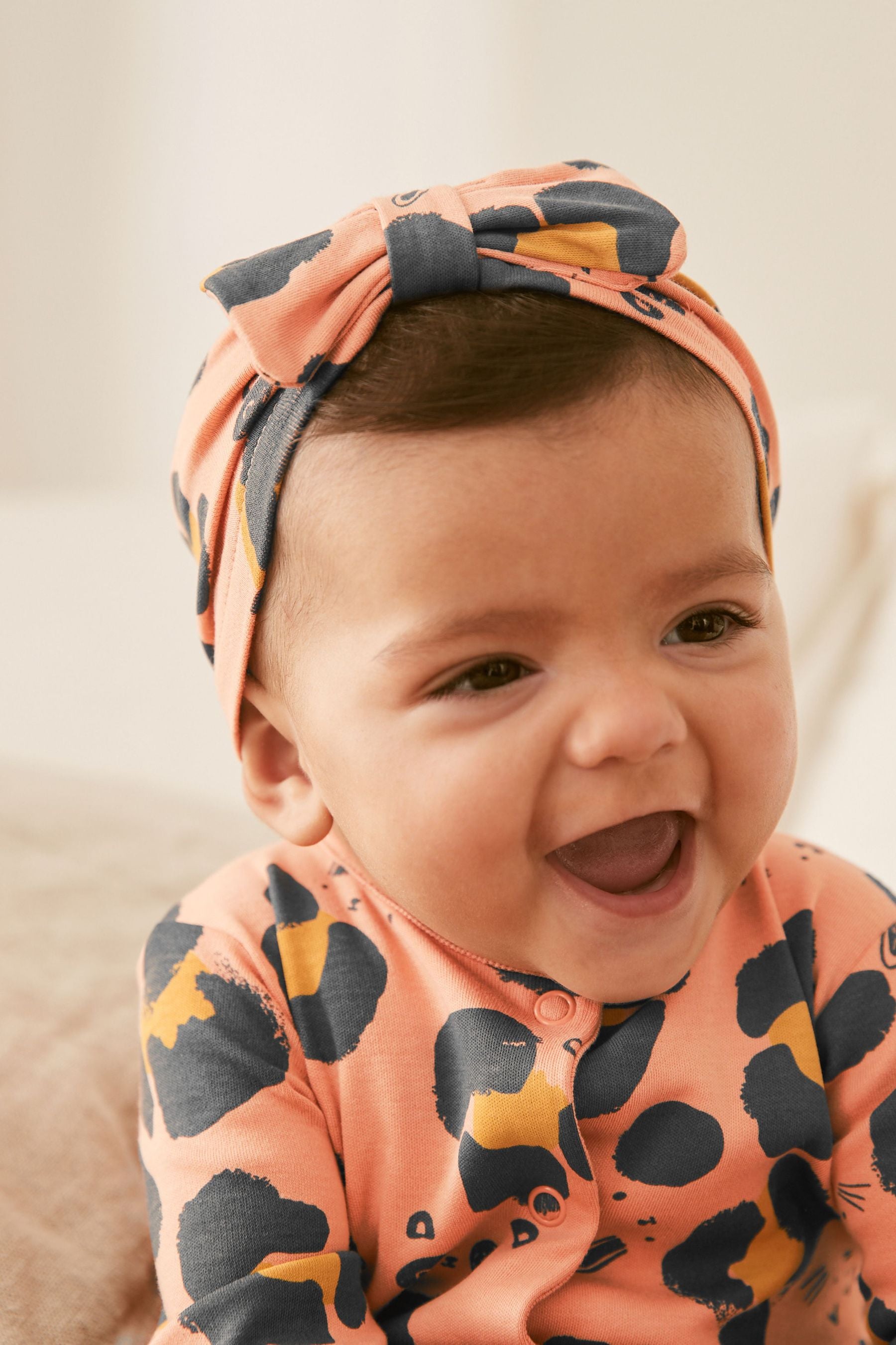 Animal Print Baby 2 Pack Turban Hats (0mths-2yrs)