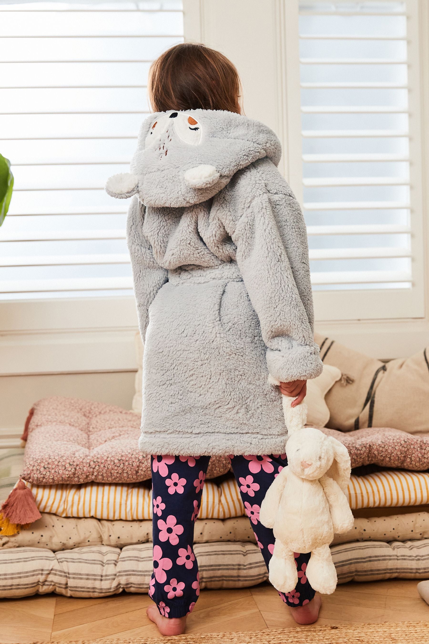 Grey Fox 3D Fox Borg Teddy Fleece Hooded Robe (9mths-16yrs)