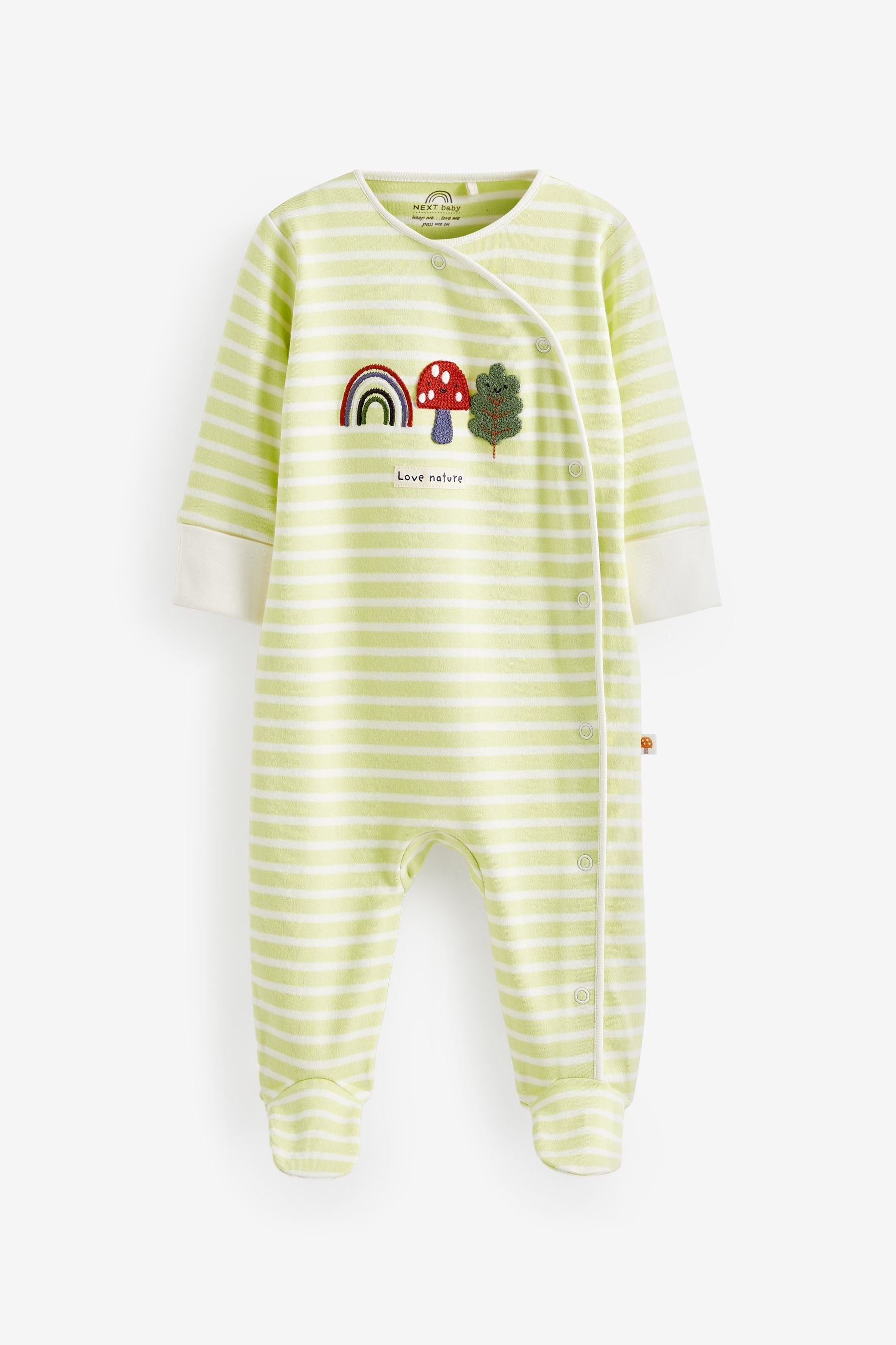 Green Stripe Woodland Sleepsuits 2 Pack (0mths-2yrs)