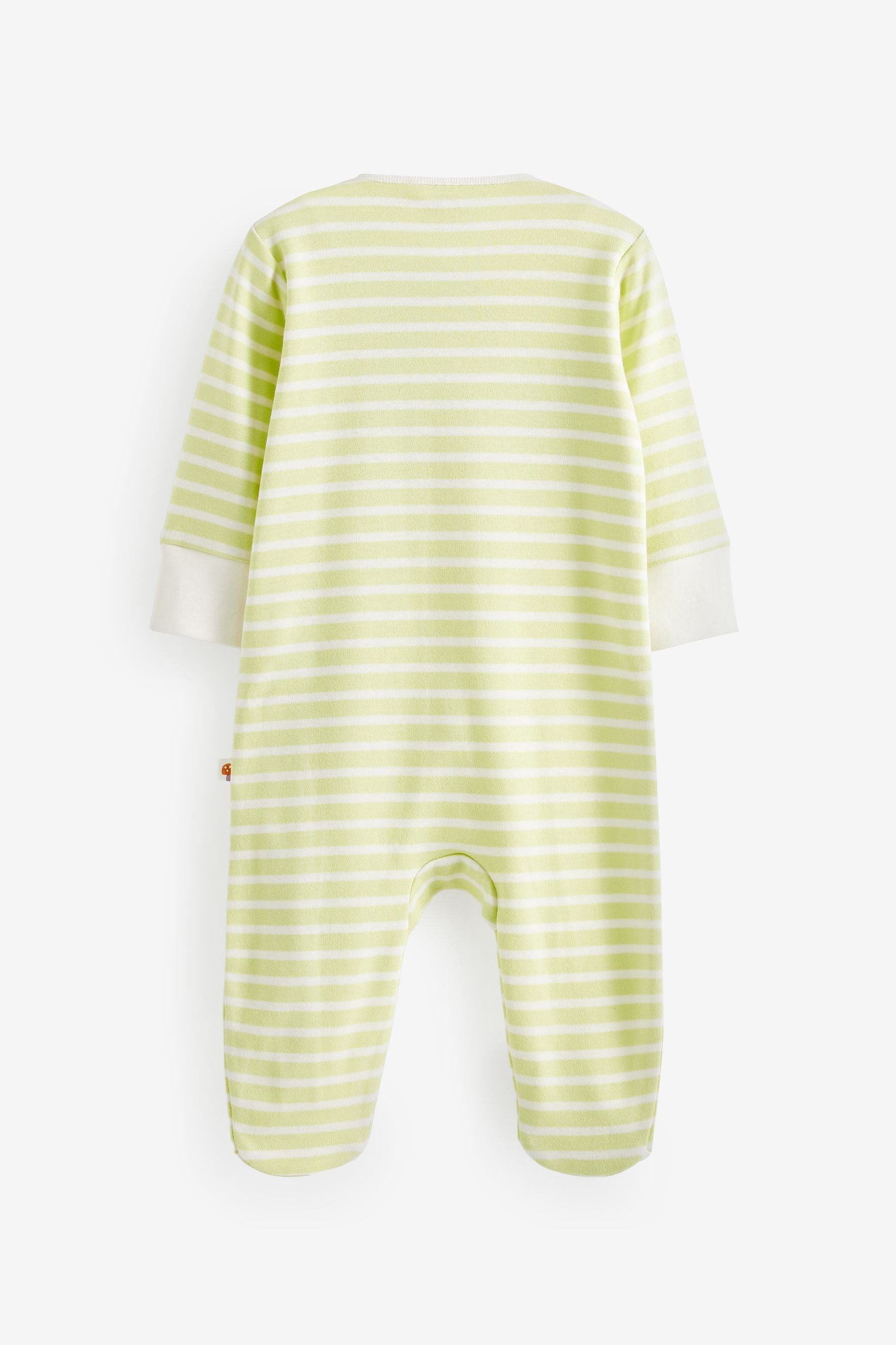 Green Stripe Woodland Sleepsuits 2 Pack (0mths-2yrs)