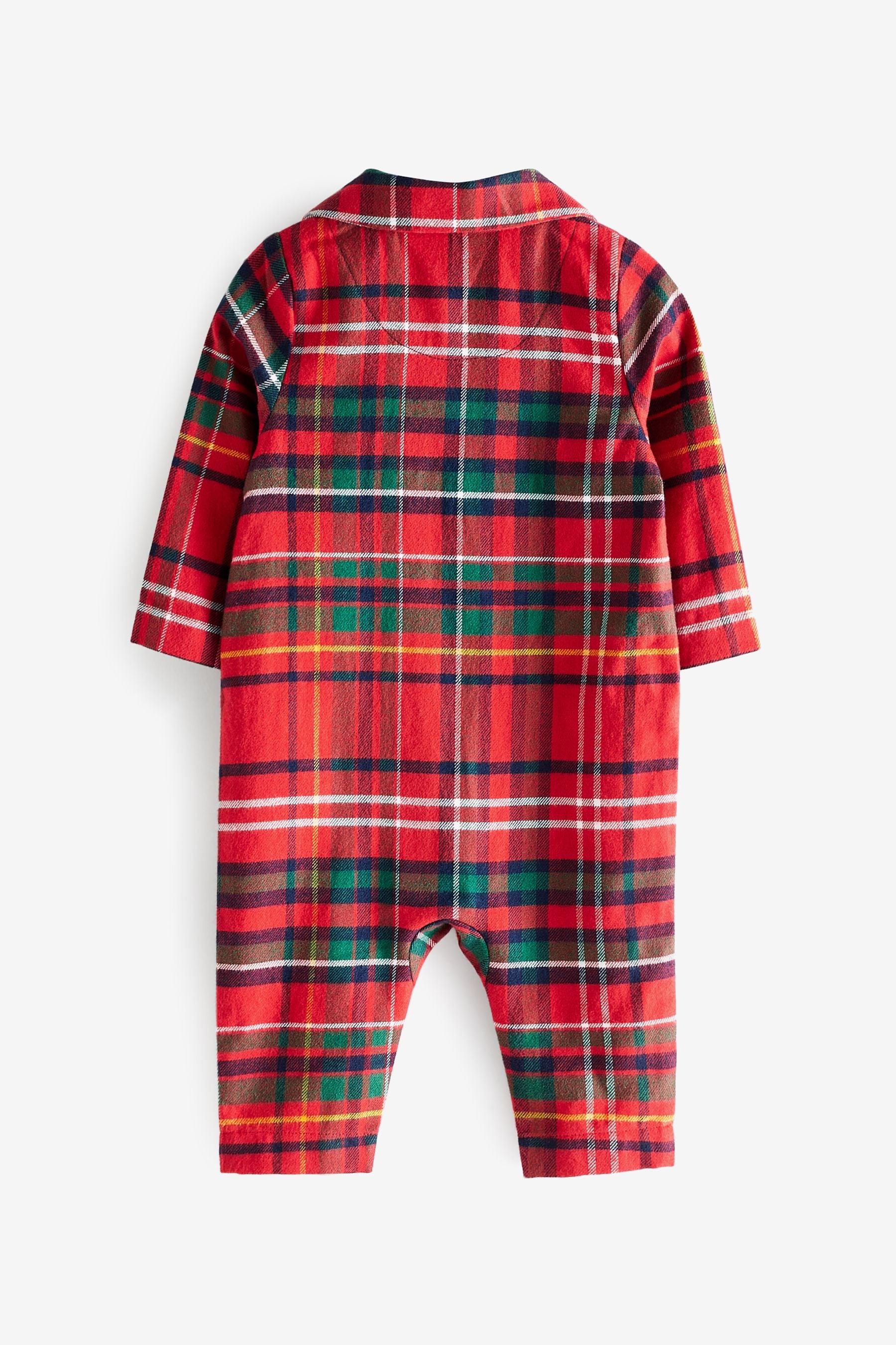 Red Baby Matching Family Christmas Check Sleepsuit (0-3yrs)