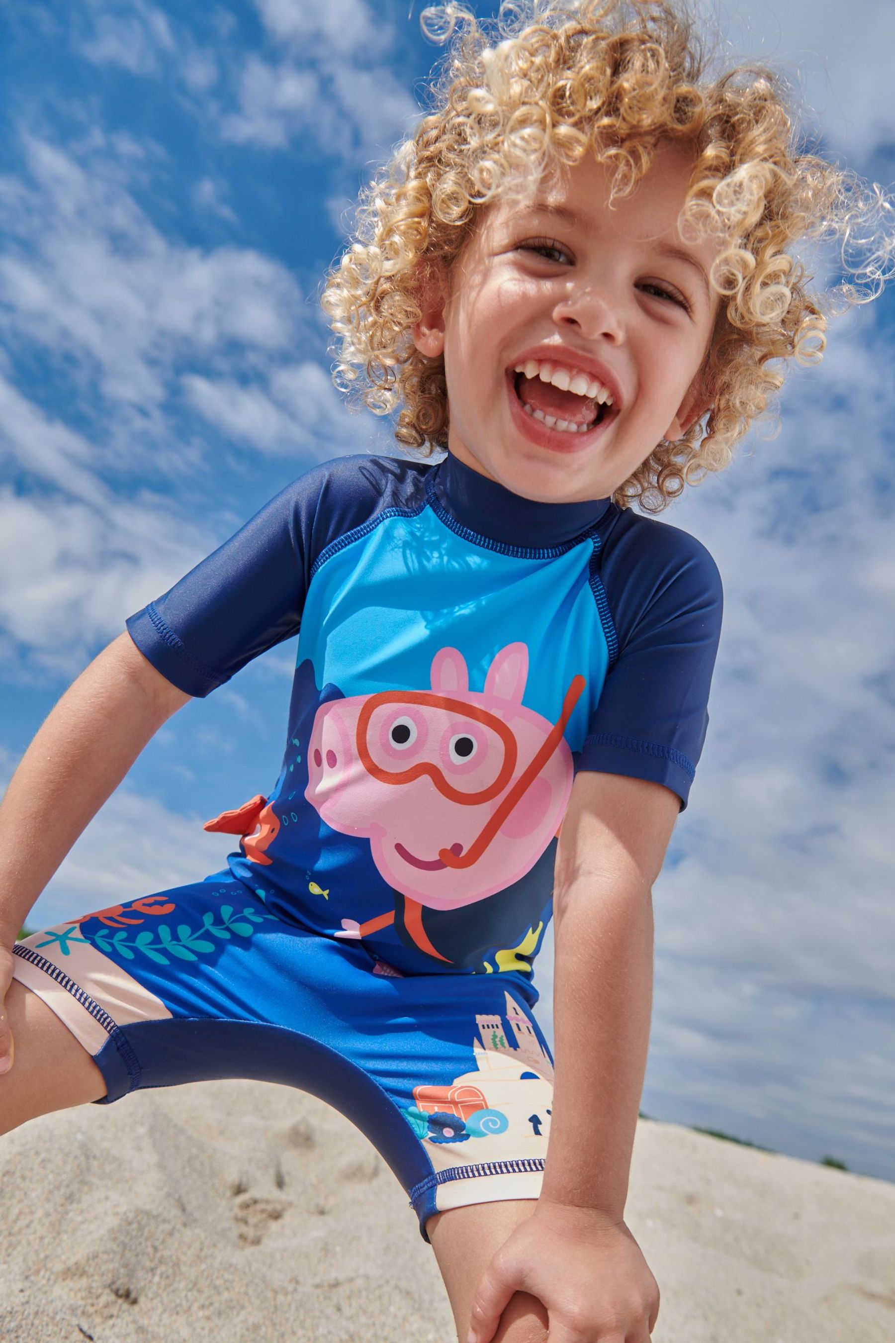 Blue George Pig Sunsafe Swimsuit (3mths-8yrs)