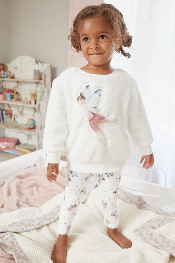 Ecru/White Fairy Next Fleece Lounge Set (9mths-10yrs)