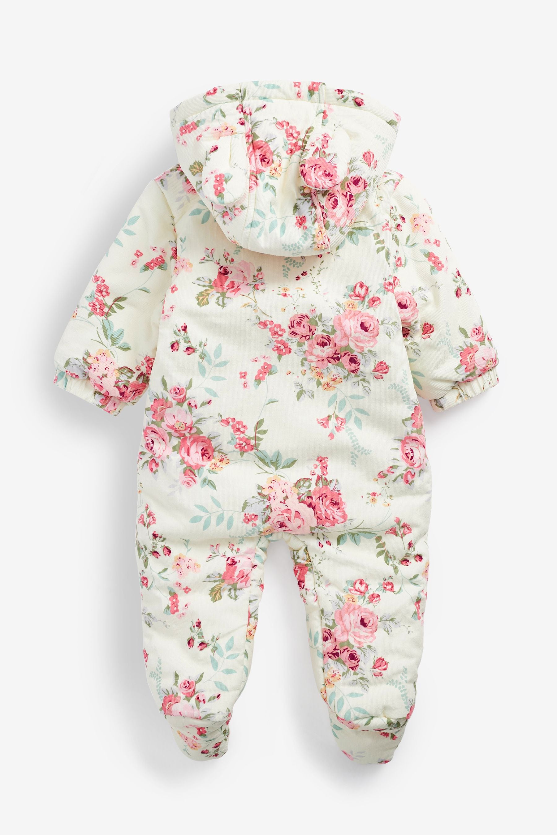 Pink Floral Baby All-In-One Pramsuit (0mths-2yrs)