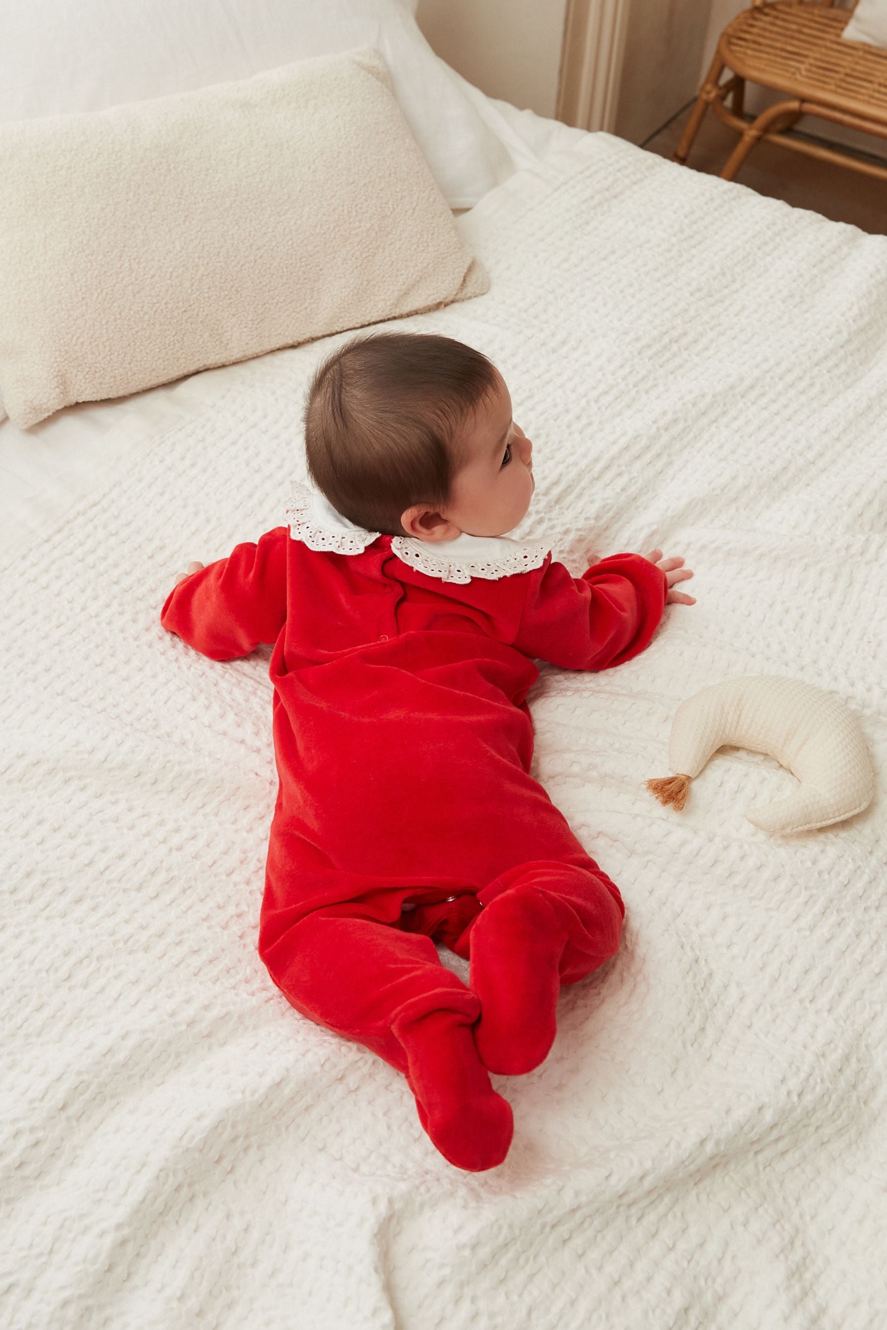 Festive Red Next Smart Baby Single Sleepsuit