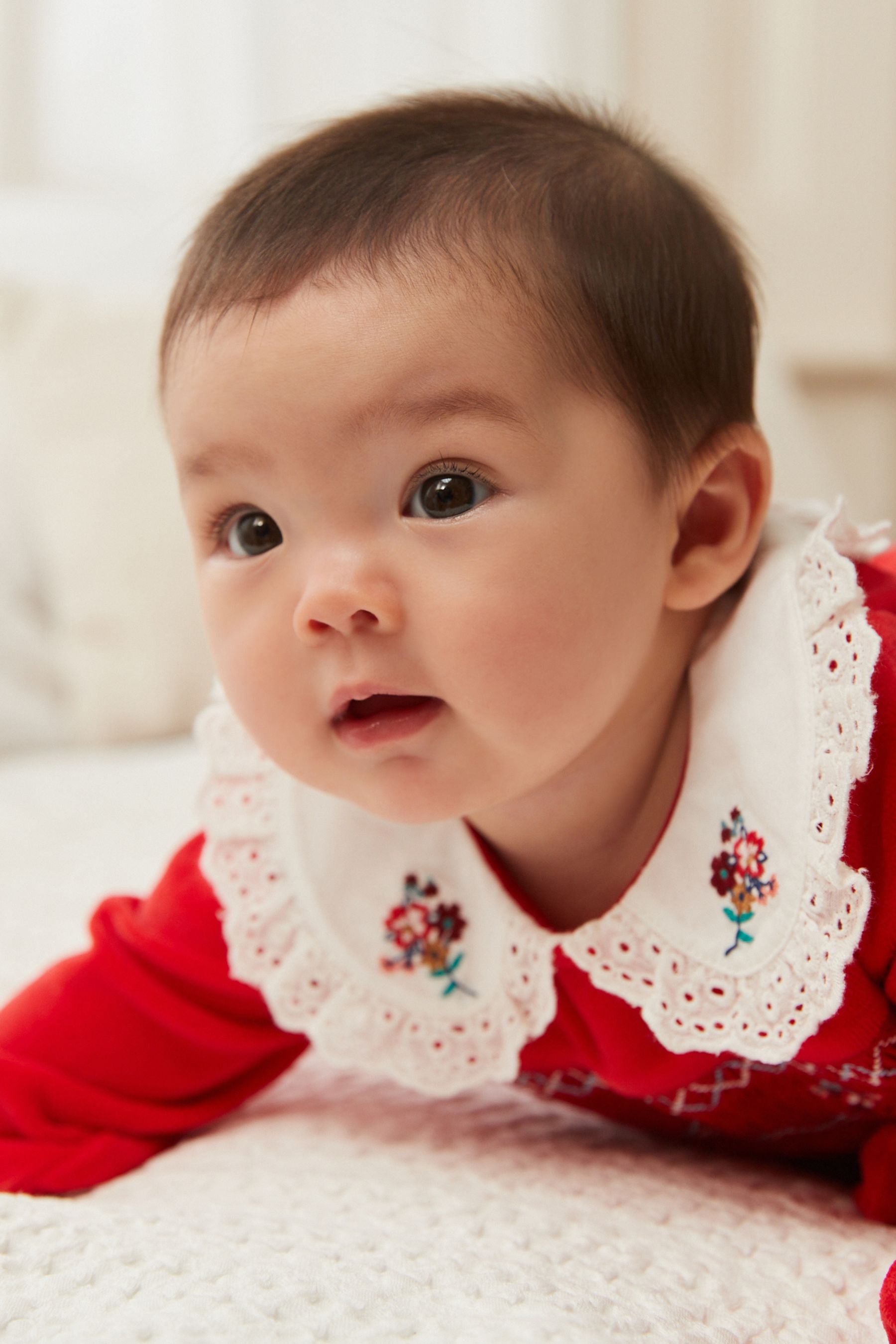 Festive Red Next Smart Baby Single Sleepsuit