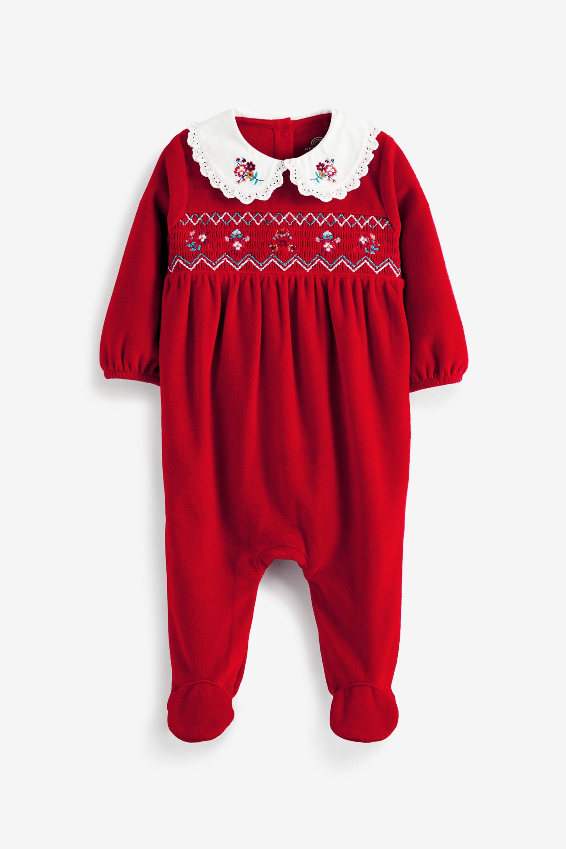 Festive Red Next Smart Baby Single Sleepsuit