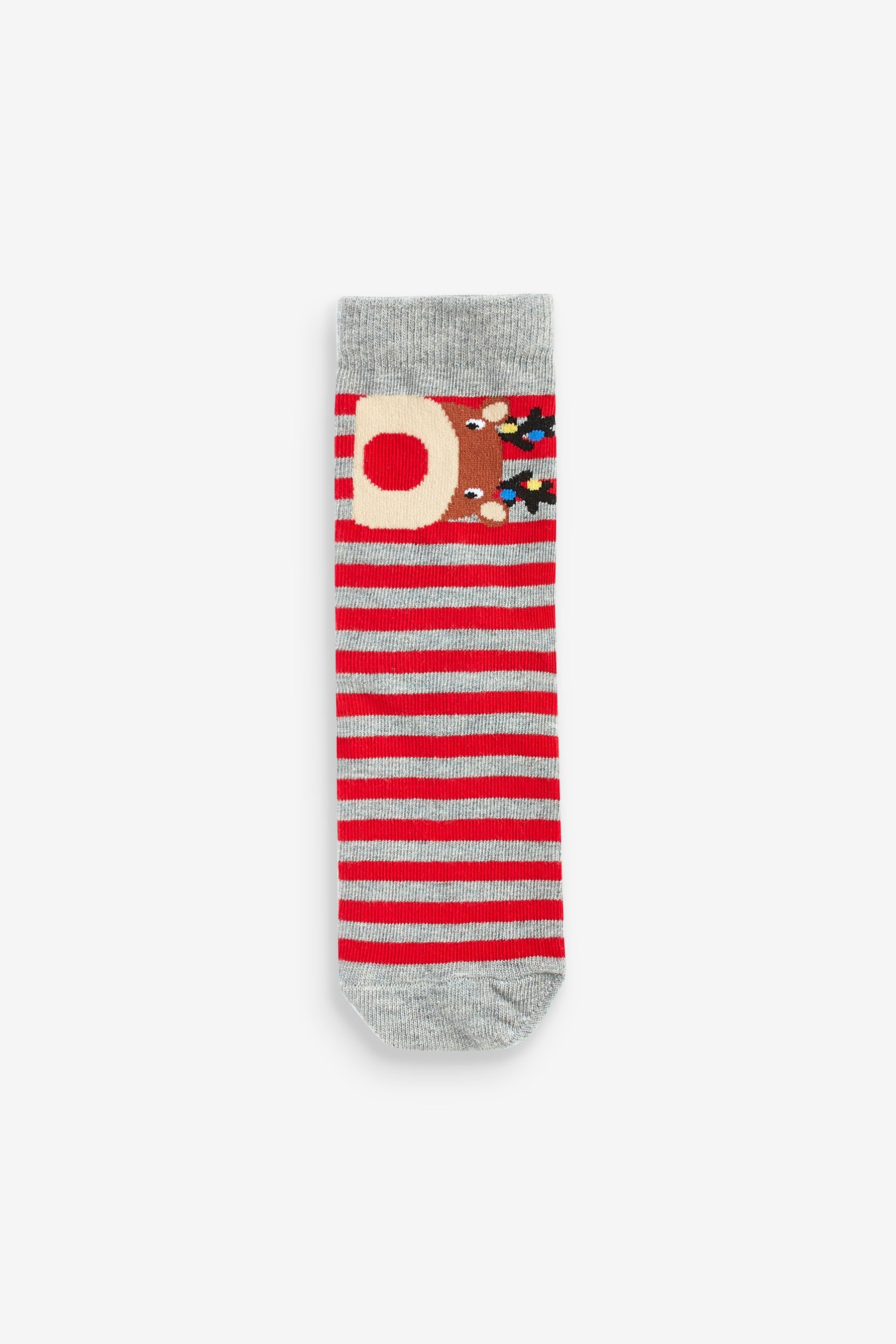 Red/ Blue/ Striped Character 5 Pack Cotton Rich Christmas Socks