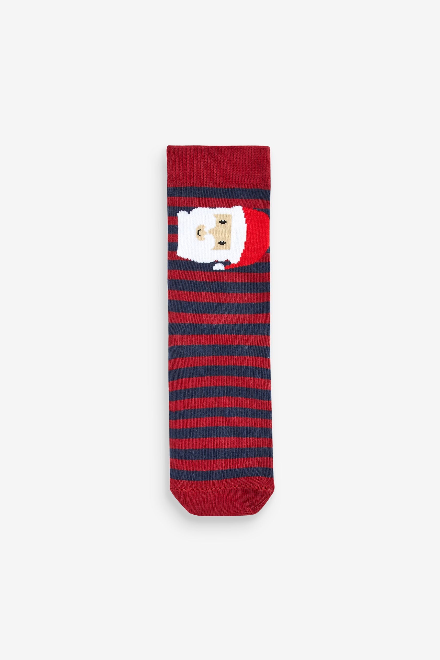 Red/ Blue/ Striped Character 5 Pack Cotton Rich Christmas Socks