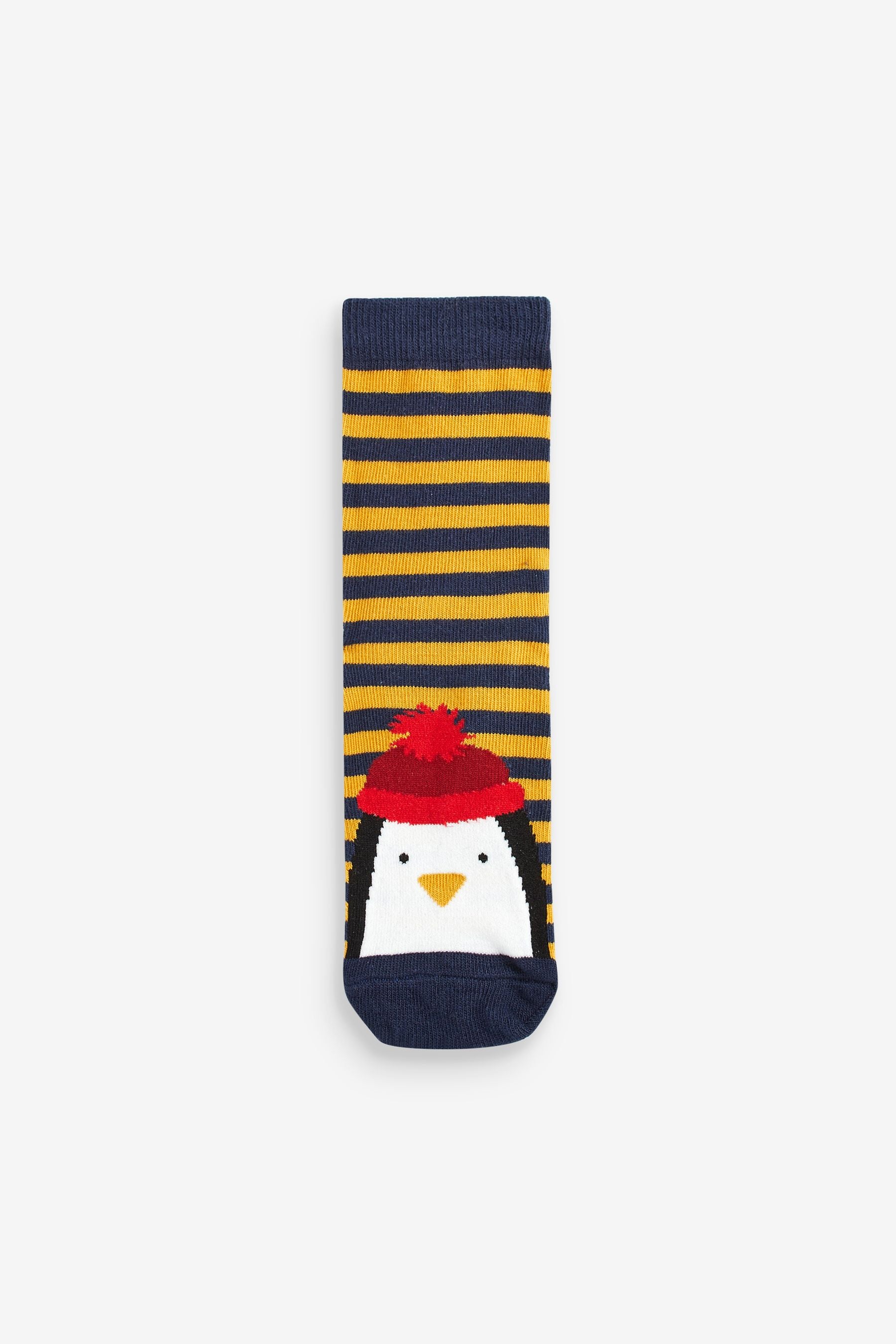 Red/ Blue/ Striped Character 5 Pack Cotton Rich Christmas Socks