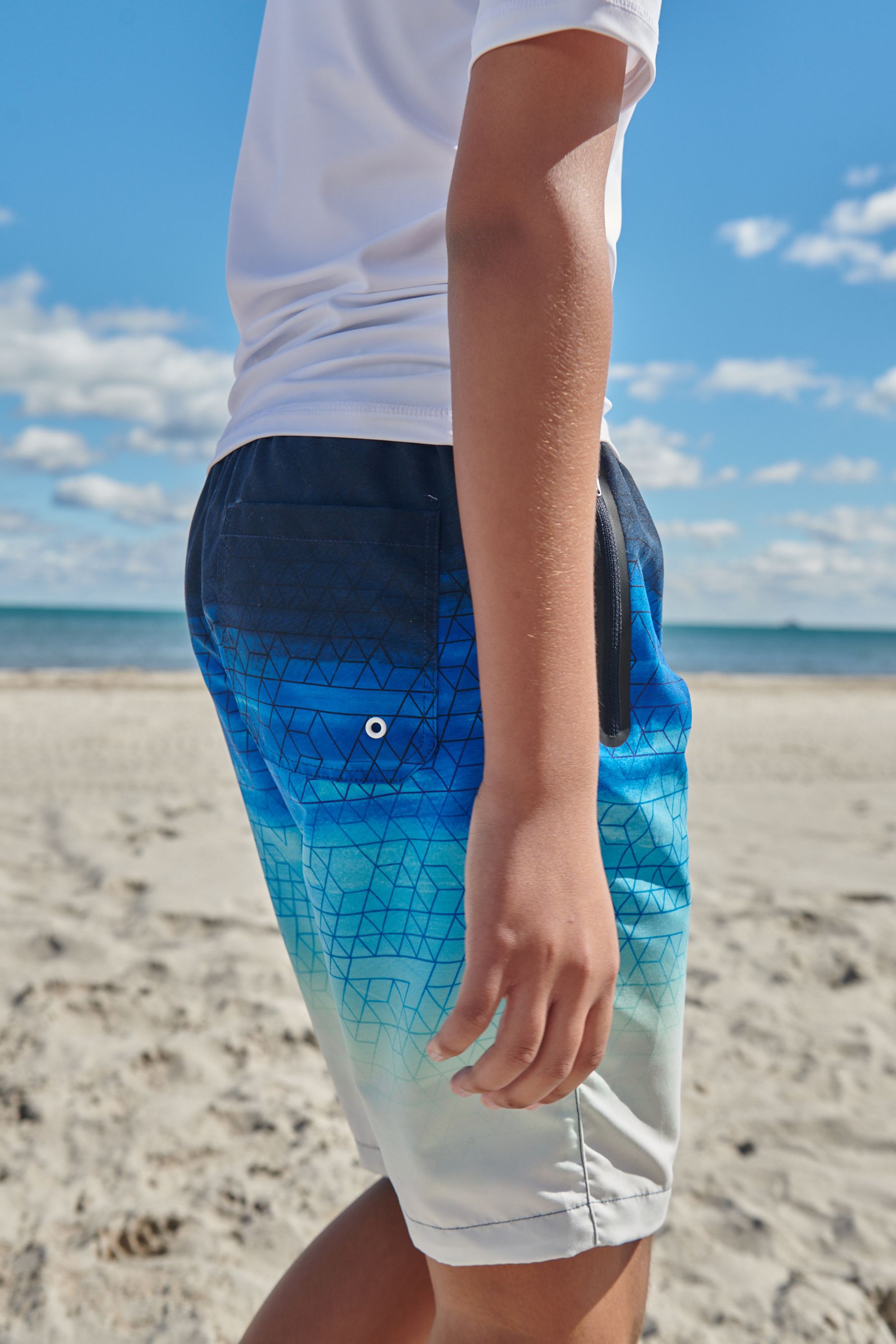 Blue Ombre Board Swim Shorts (3-16yrs)