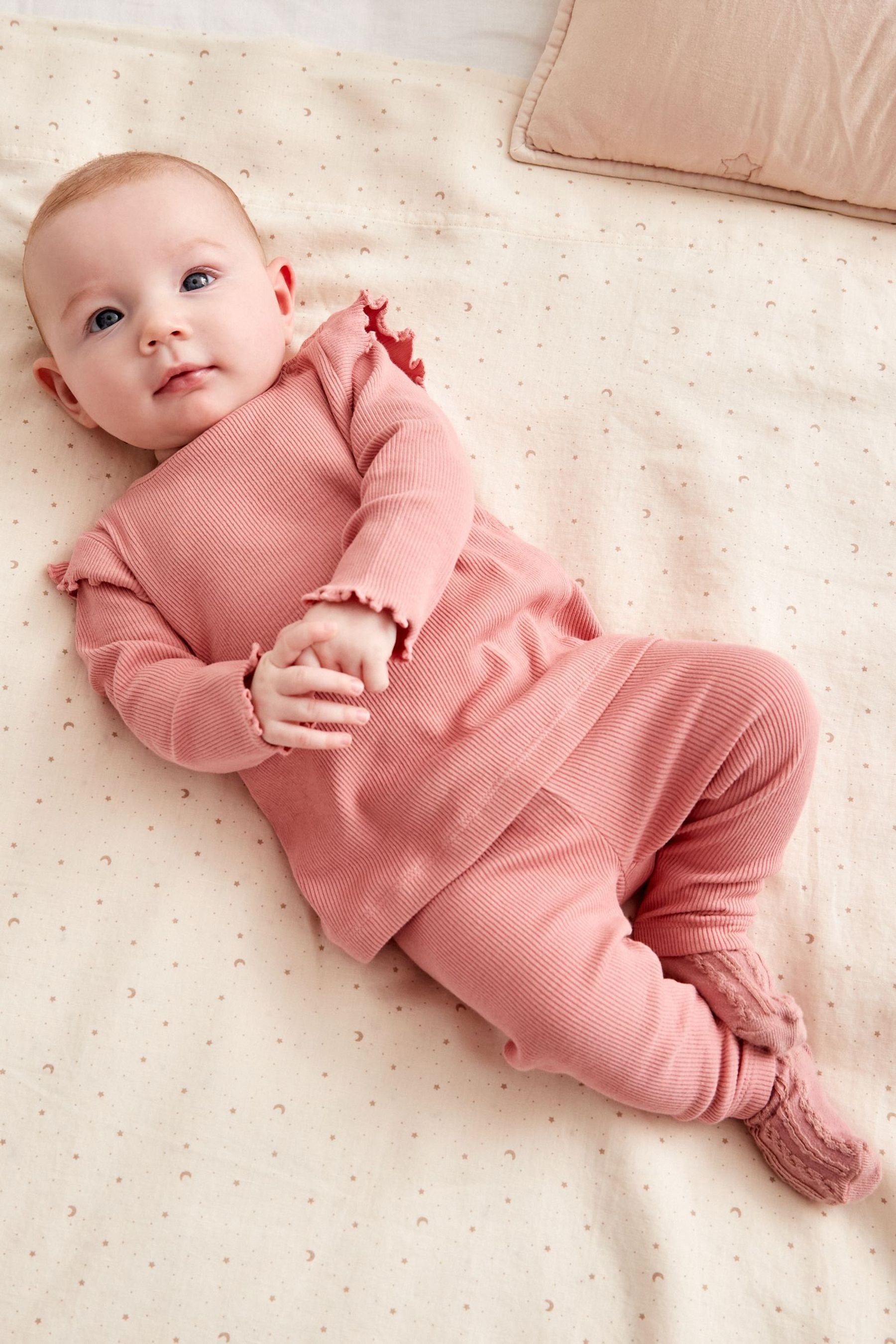 Pale Pink Baby Top And Leggings Set