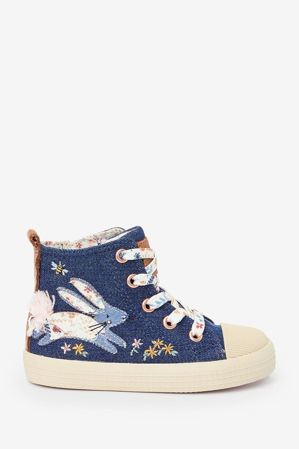 Denim Bunny High Top Trainers