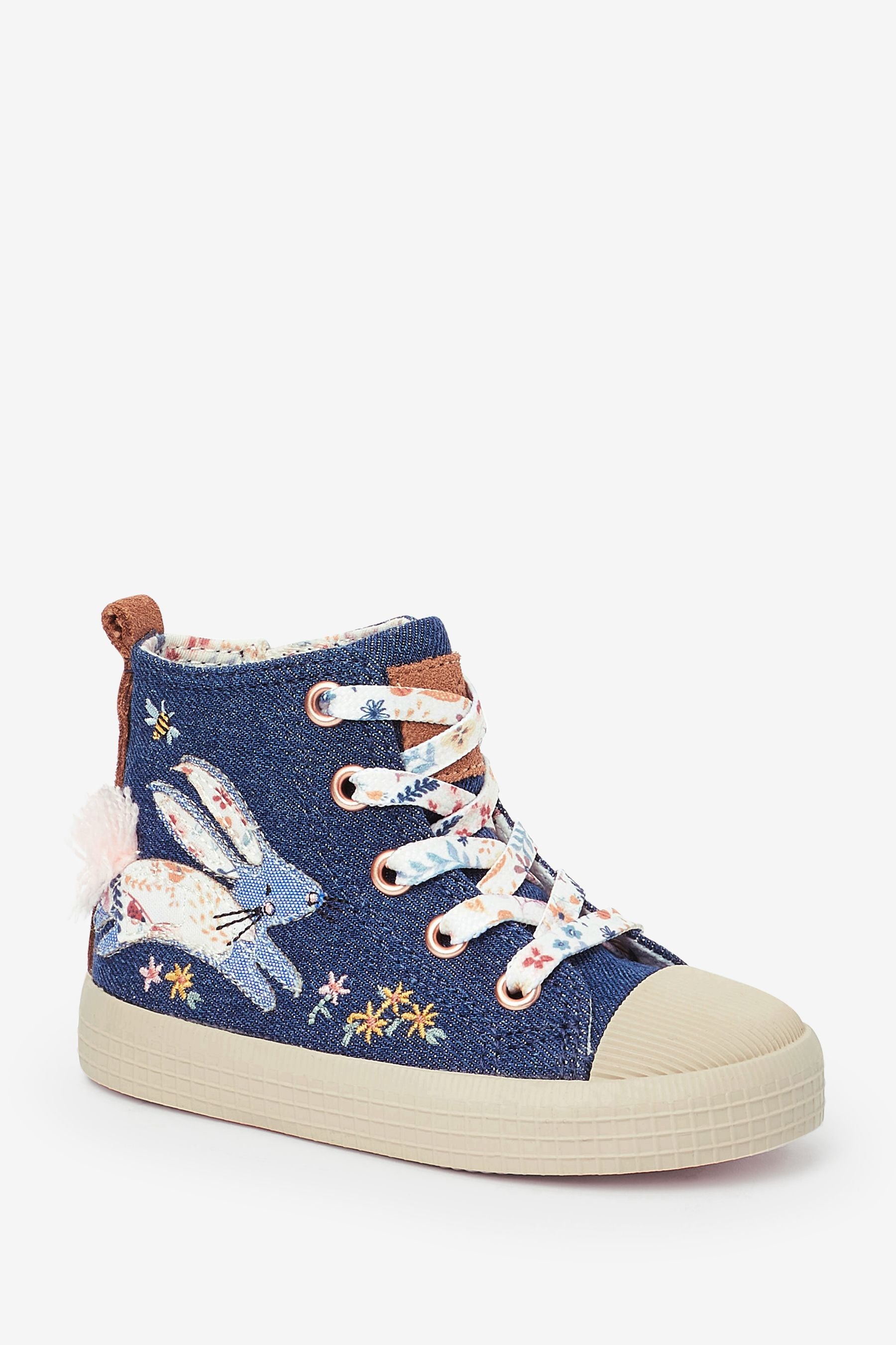 Denim Bunny High Top Trainers