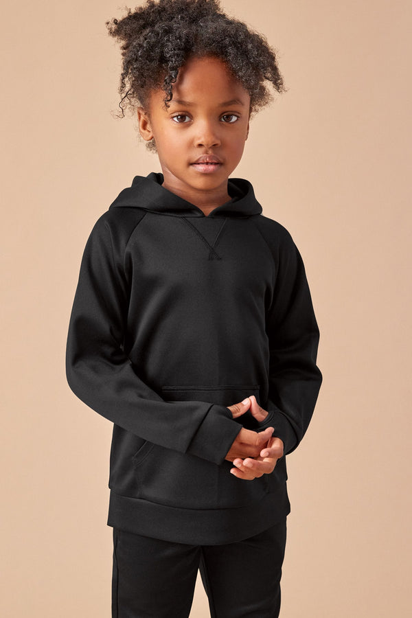 Black Lightweight Sports Football Hoodie (3-16yrs)